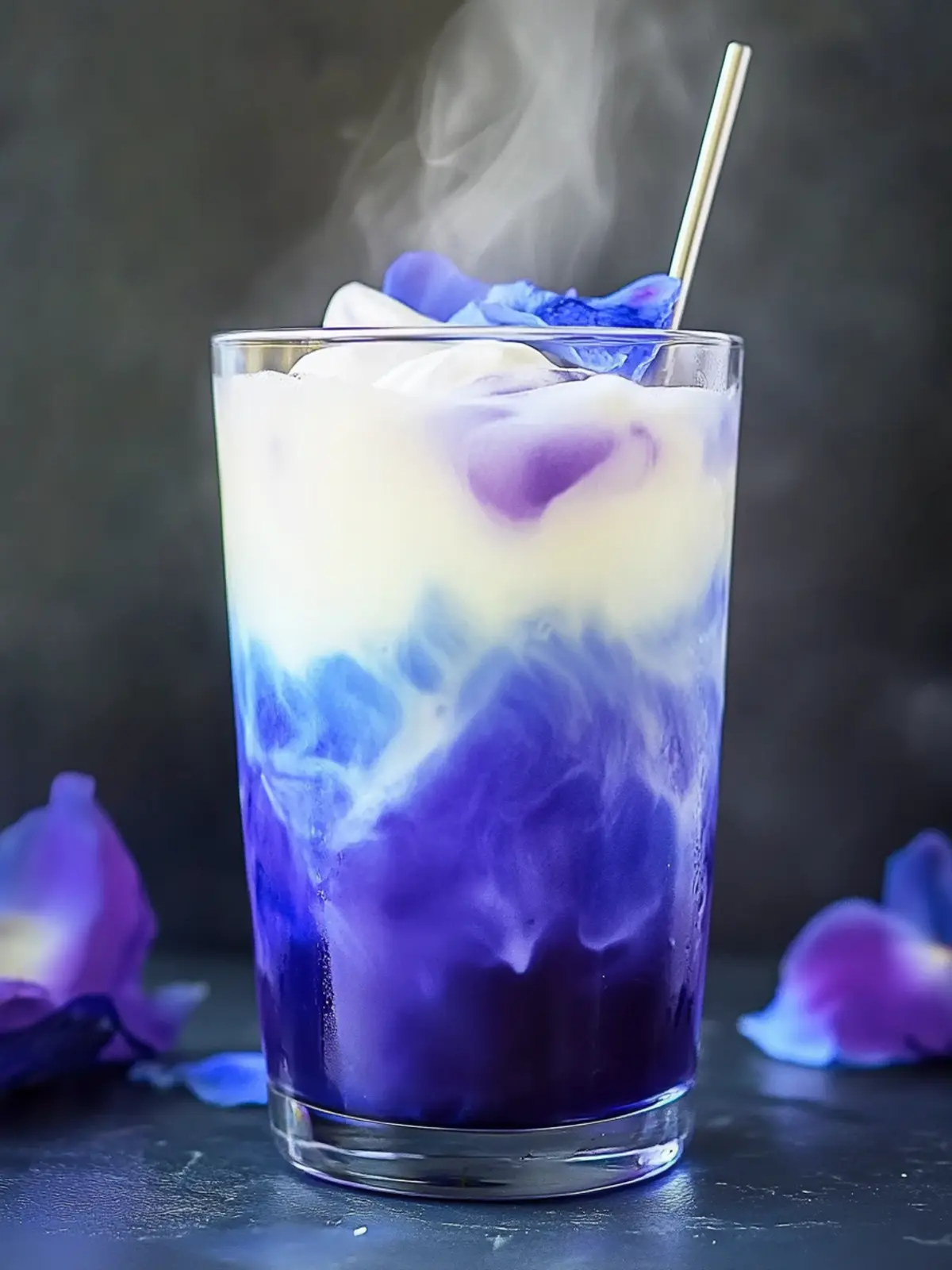 Iced Blue Tea Latte Recipe with Dreamy Vanilla Cold Foam 2 Iced Blue Tea Latte Recipe – Butterfly Pea Flower Tea with Vanilla Cold Foam