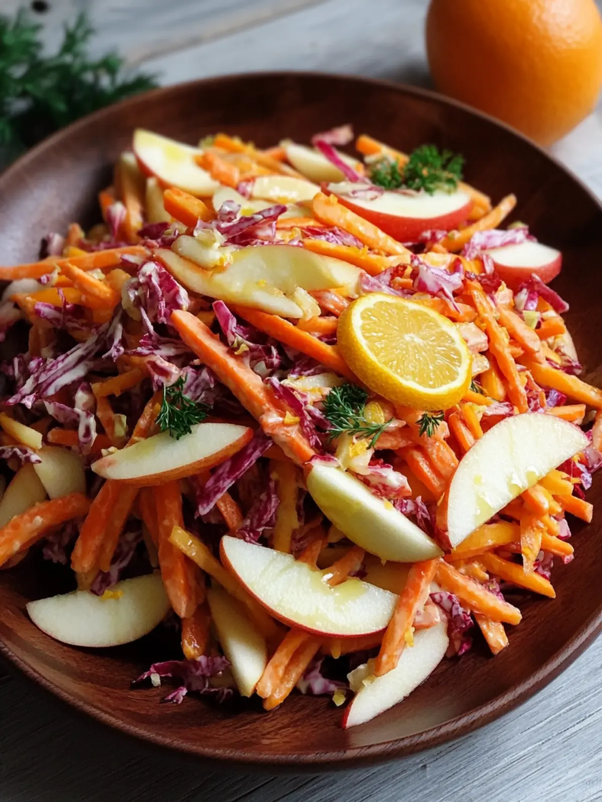 Crunchy Apple Carrot Salad with Creamy Citrus Dressing