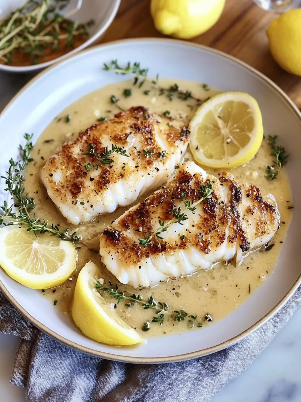 Quick Pan-Seared Cod in White Wine Butter Sauce Bliss 3 Quick Pan-Seared Cod in White Wine Butter Sauce with Lemon