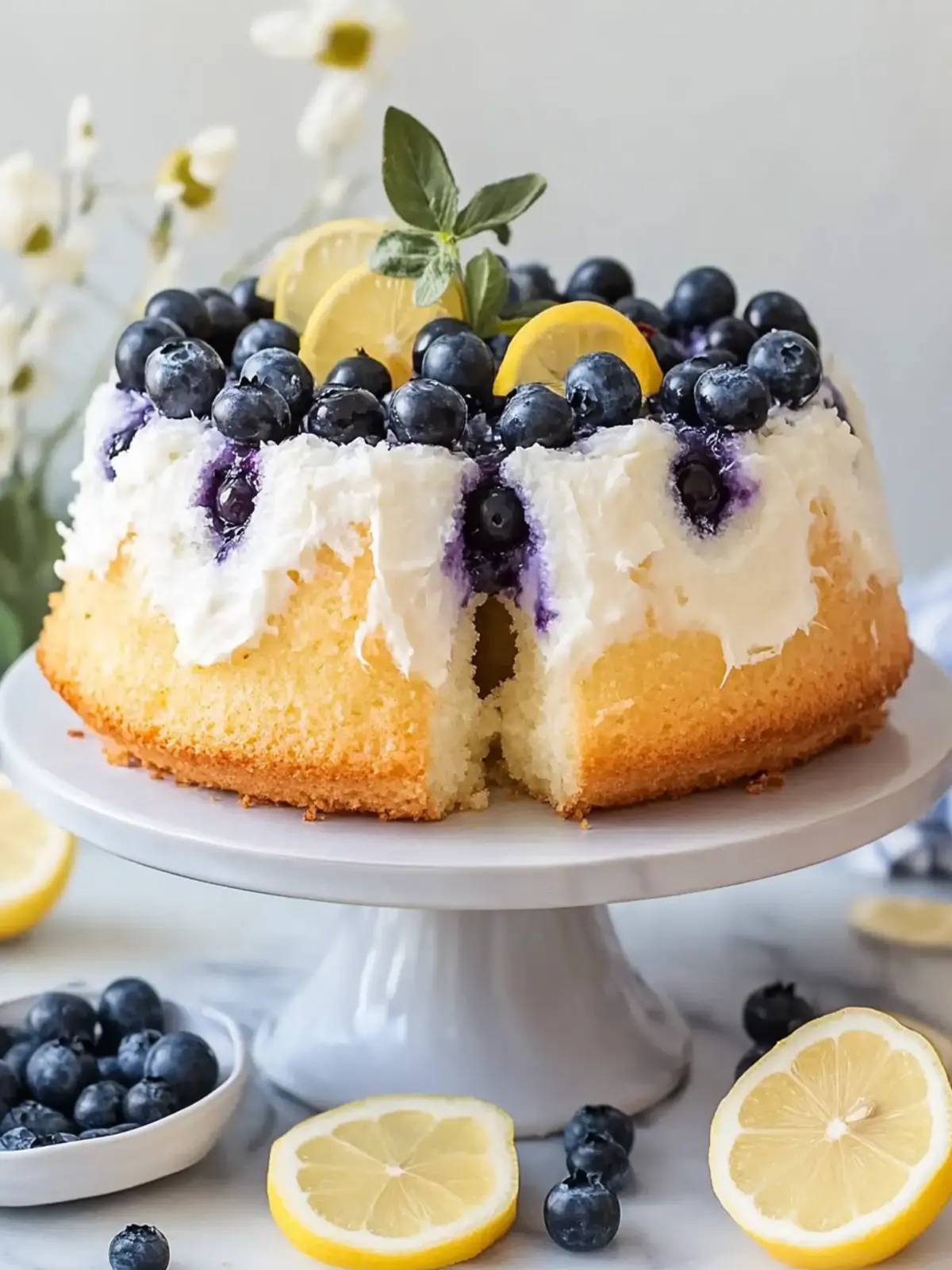 Moist Blueberry Lemon Angel Food Cake for Guilt-Free Joy 2 Moist Blueberry Lemon Angel Food Cake