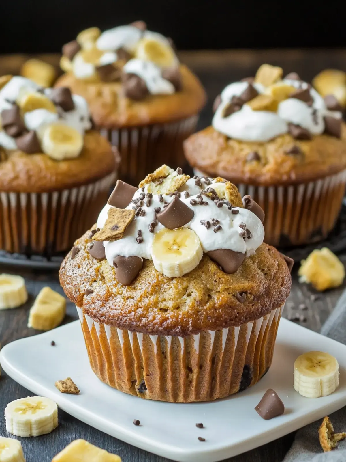 Delicious Banana S'mores Muffins for Sweet Tooth Lovers 2 Banana S'mores Muffins