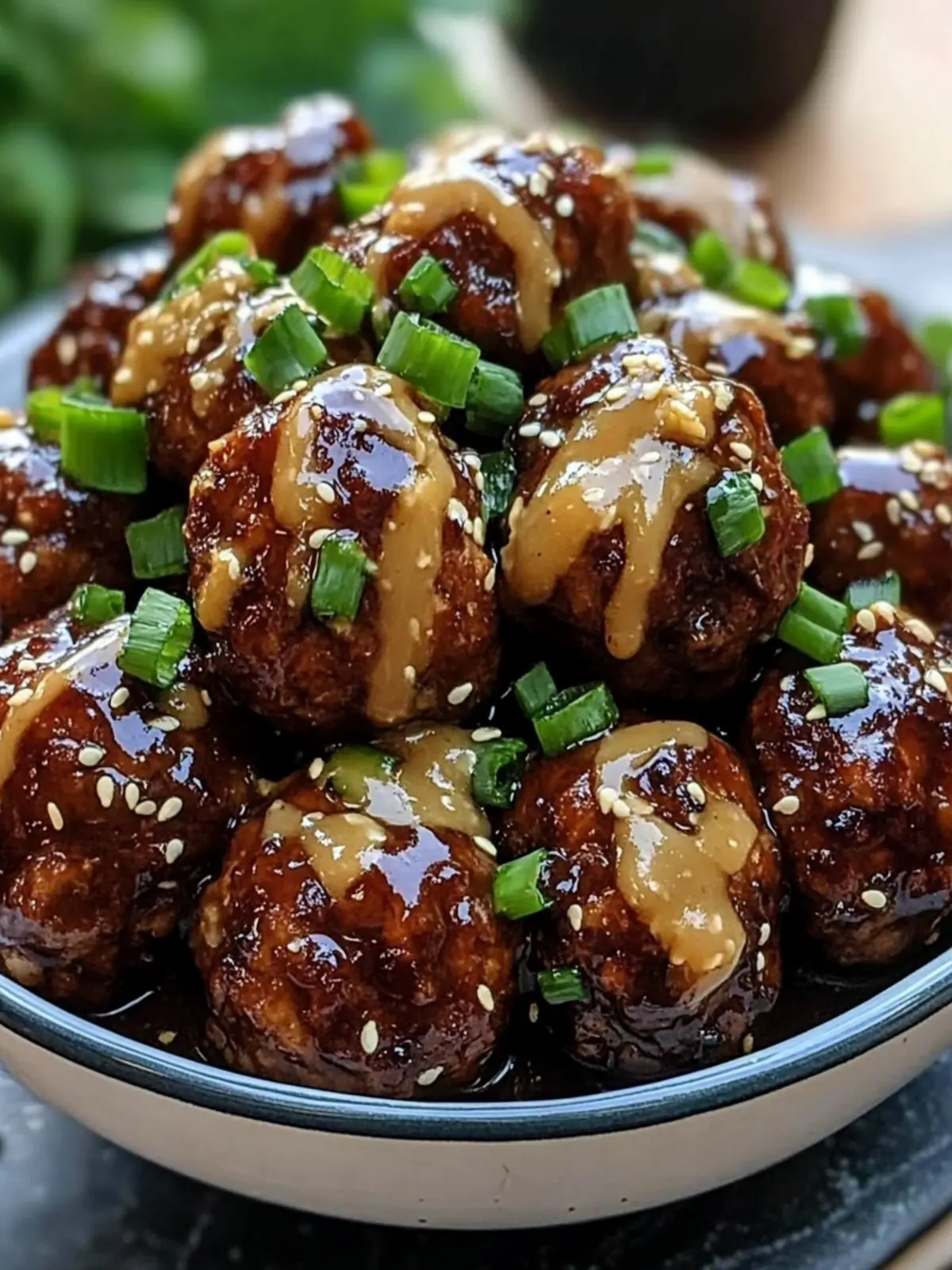 Sticky Hoisin Meatballs with Scallion Sauce: A Flavor Burst 2 Sticky Hoisin Meatballs with Scallion Sauce