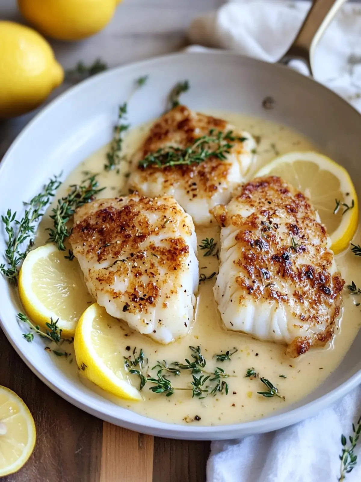 Quick Pan-Seared Cod in White Wine Butter Sauce Bliss 2 Quick Pan-Seared Cod in White Wine Butter Sauce with Lemon