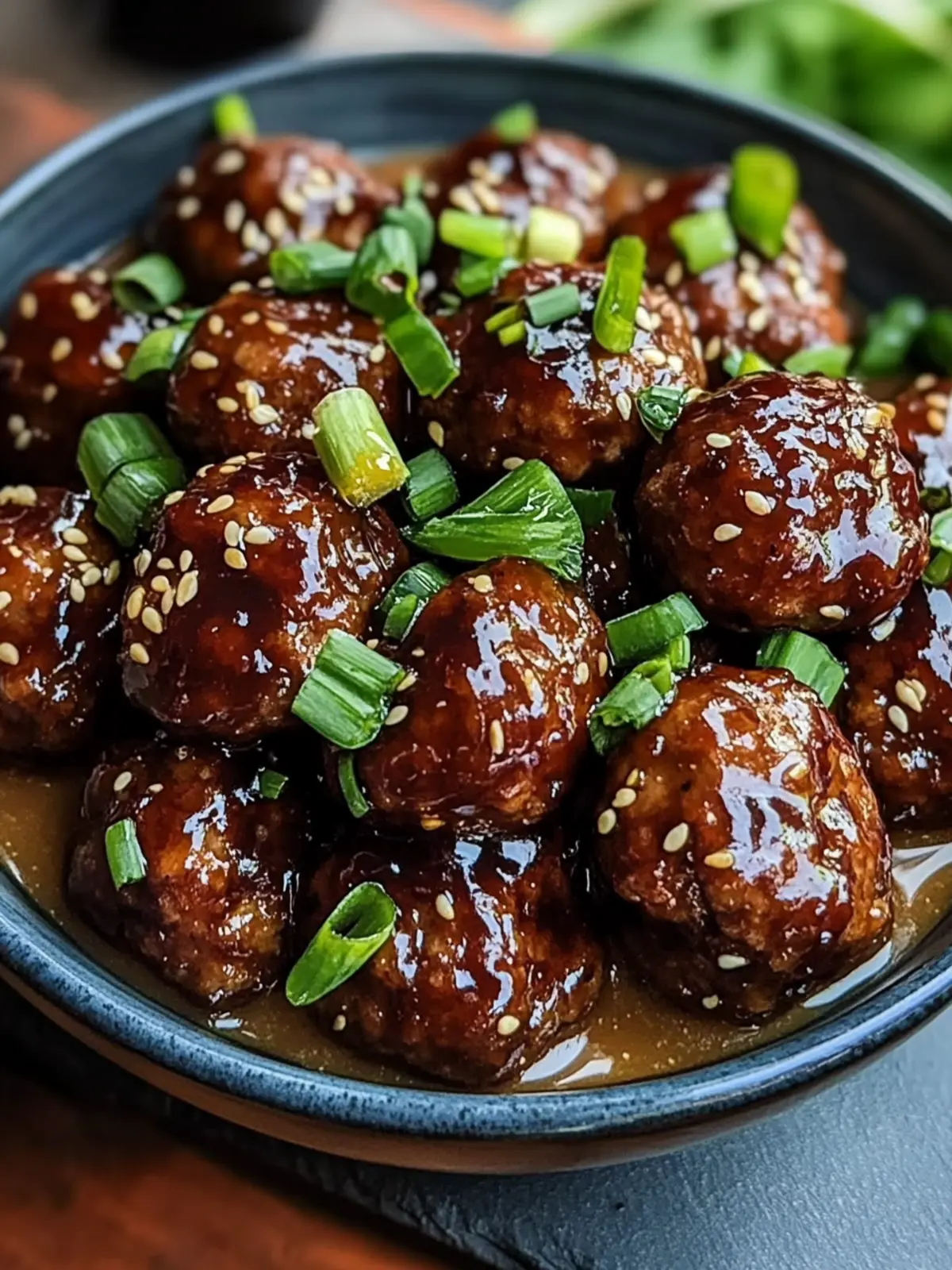 Sticky Hoisin Meatballs with Scallion Sauce: A Flavor Burst 3 Sticky Hoisin Meatballs with Scallion Sauce
