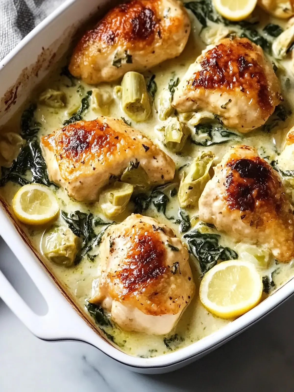 Creamy Lemon Spinach Artichoke Chicken Bake You'll Love Tonight 2 Creamy Lemon Spinach Artichoke Chicken Bake You’ll Love