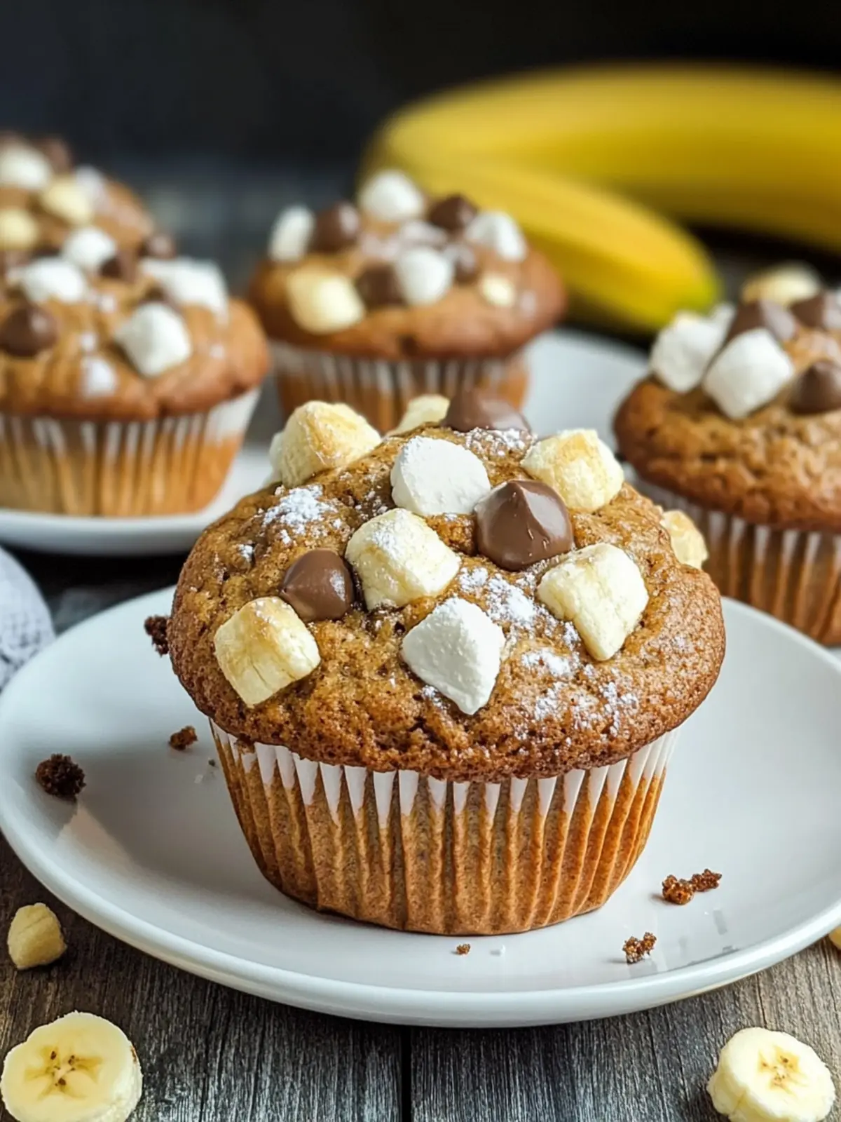 Delicious Banana S'mores Muffins for Sweet Tooth Lovers 3 Banana S'mores Muffins