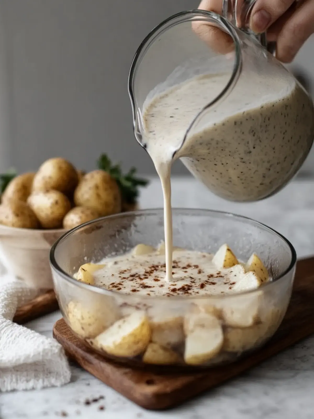 Creamy Pour-Over Potatoes: The Ultimate Comfort Food Delight 2 creamy pour-over over potatoes
