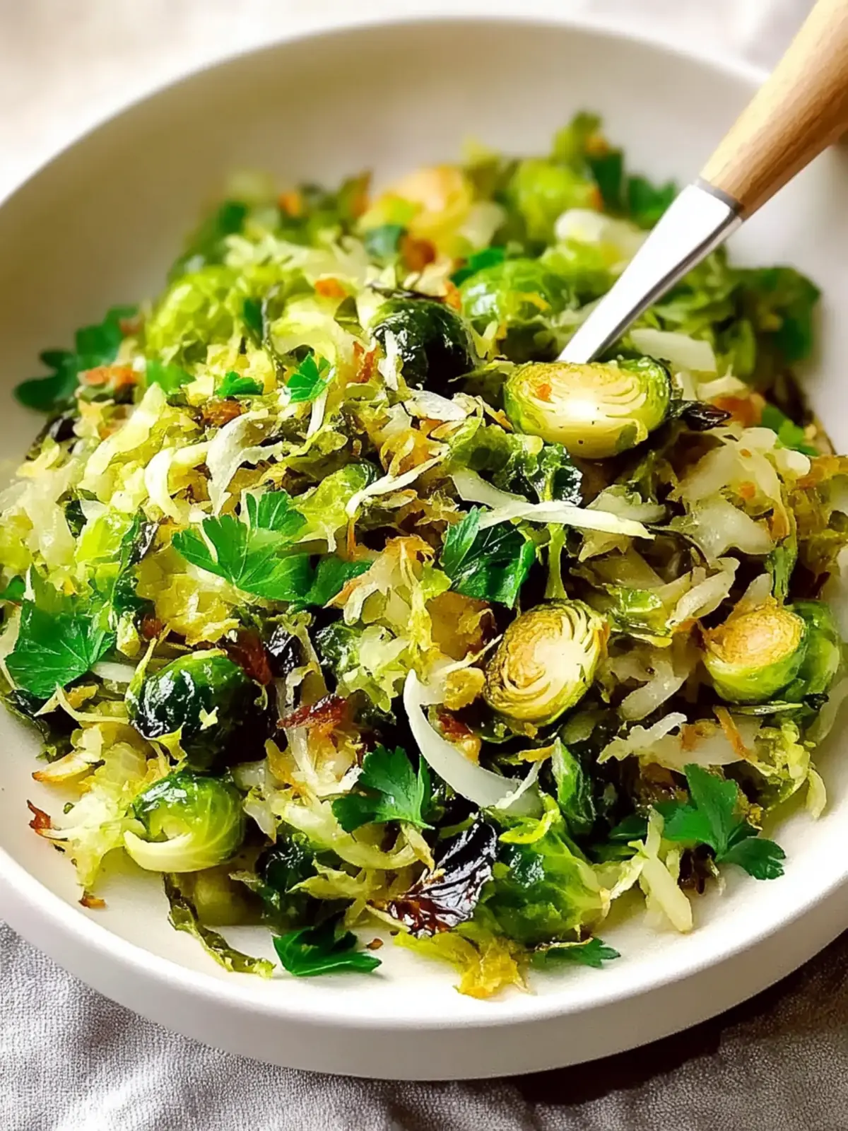 Delicious Sautéed Shredded Brussels Sprouts with Cheesy Bliss 4 Sautéed Shredded Brussels Sprouts