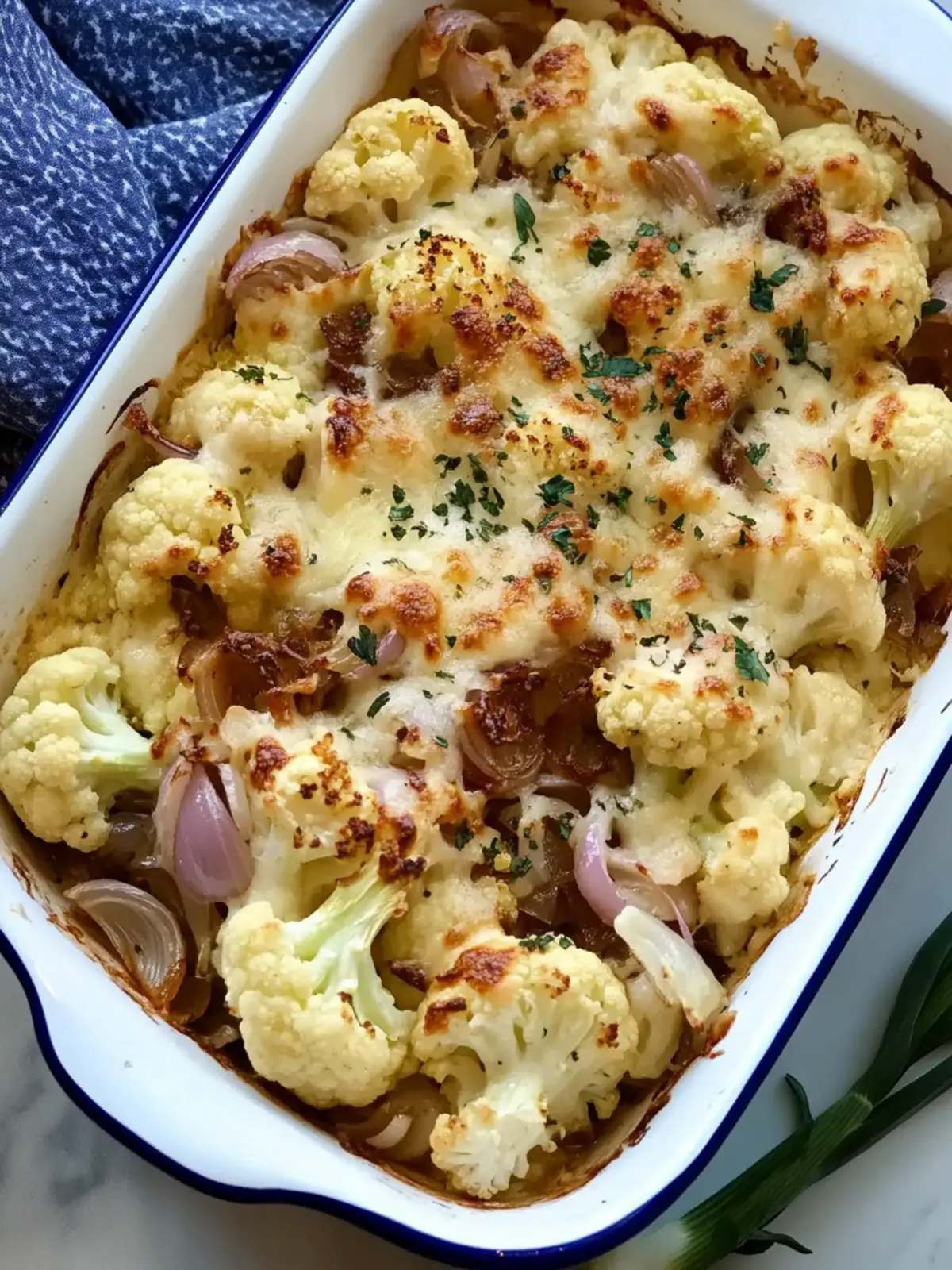 Baked Cauliflower with Gruyère Cheese and Sweet Onions Delight 4 Baked Cauliflower with Gruyère Cheese and Caramelized Onions