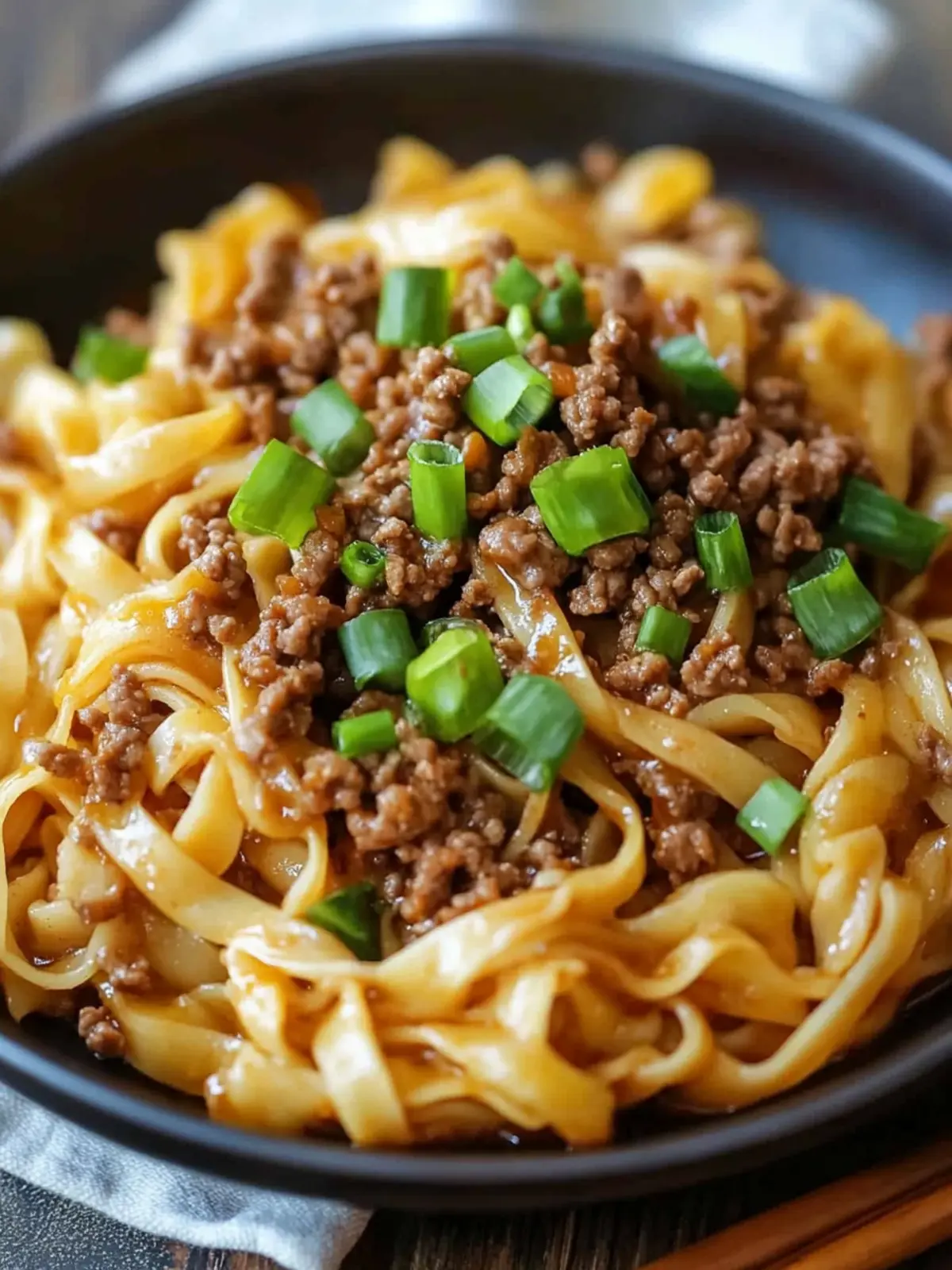 Mongolian Ground Beef Noodles Recipe