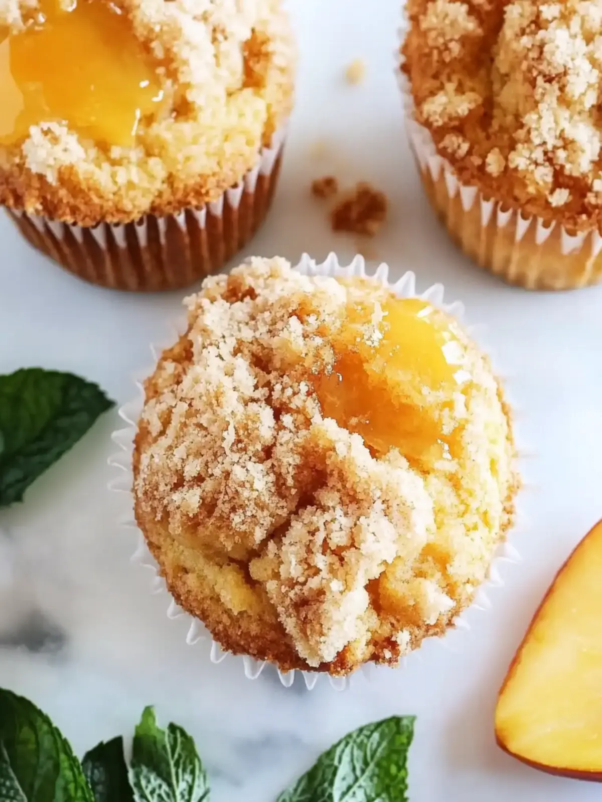Homemade Peach Cobbler Muffins