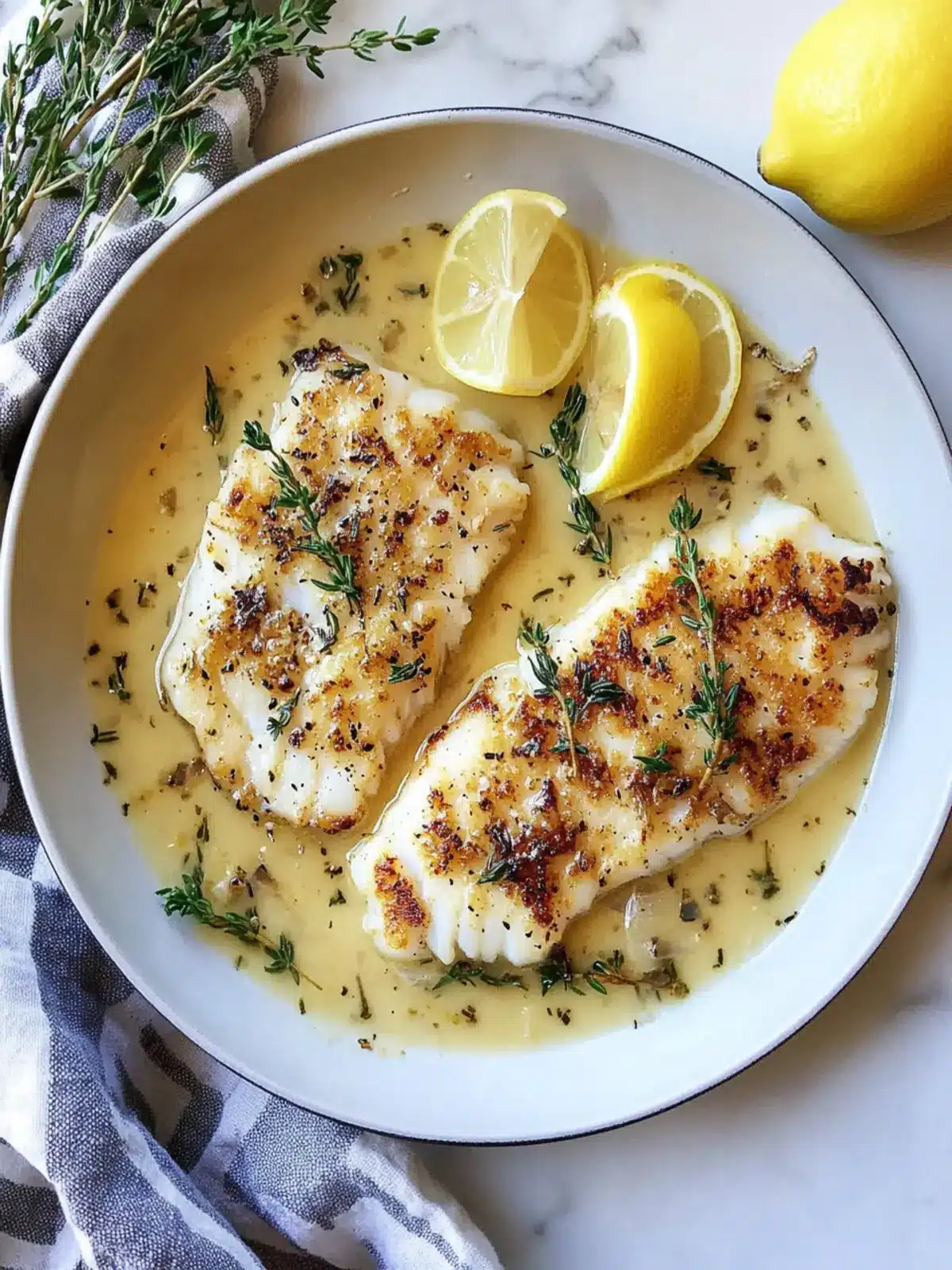 Quick Pan-Seared Cod in White Wine Butter Sauce Bliss 5 Quick Pan-Seared Cod in White Wine Butter Sauce with Lemon