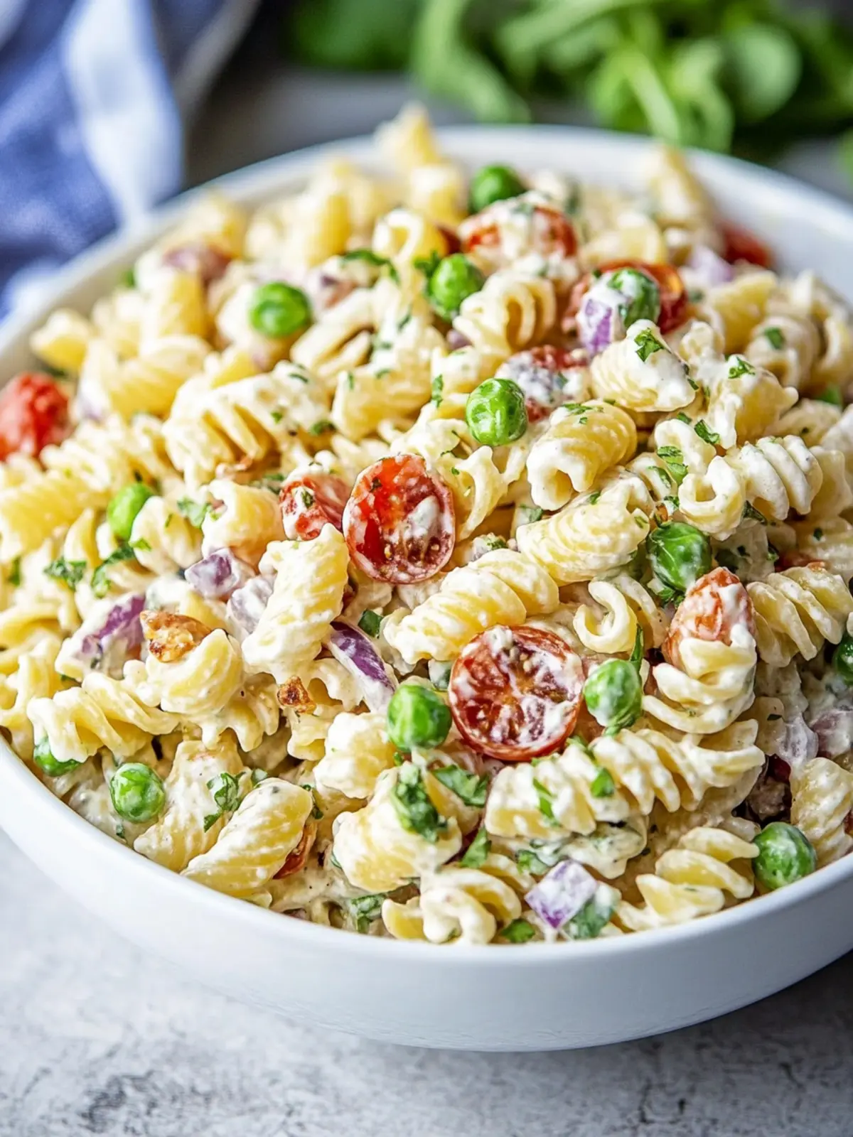 Delicious Creamy Pasta Salad with Bacon and Peas Fun Twist 4 Creamy Pasta Salad