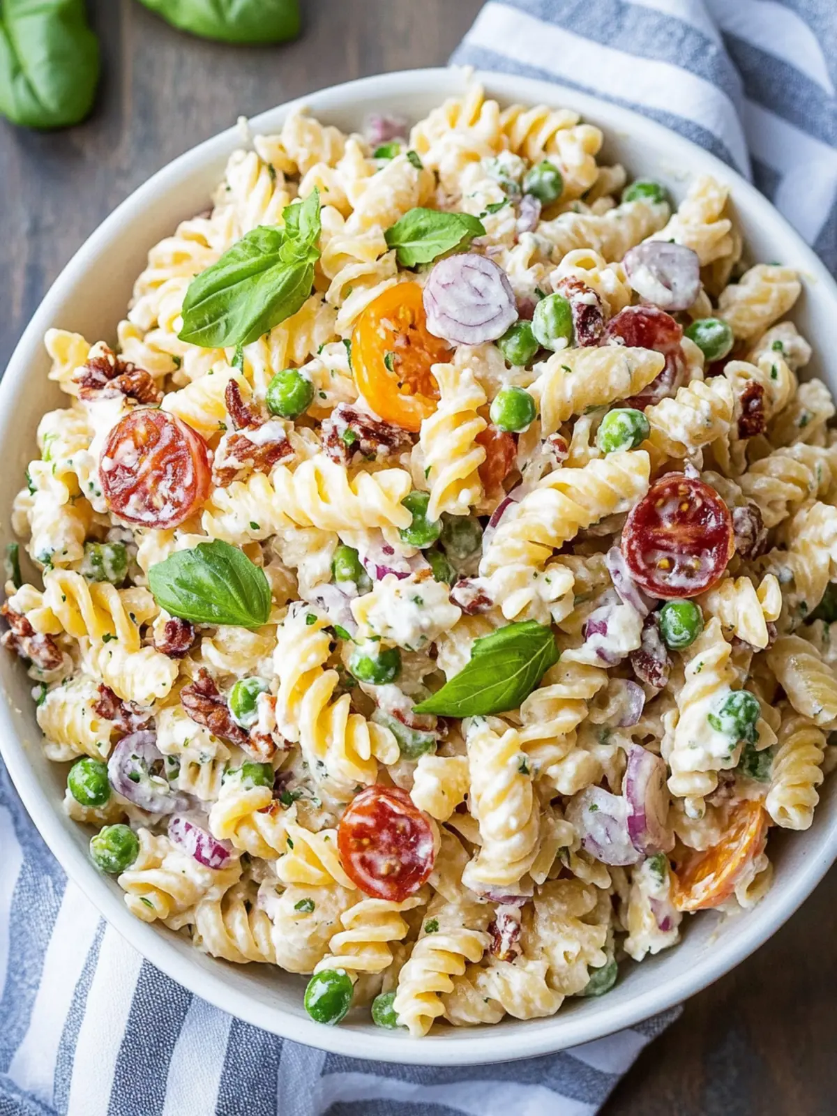 Delicious Creamy Pasta Salad with Bacon and Peas Fun Twist 2 Creamy Pasta Salad