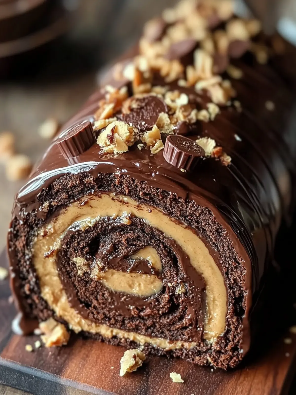 Decadent Peanut Butter Cup Chocolate Roll Recipe for Joyful Sharing 4 Decadent Peanut Butter Cup Chocolate Roll Recipe