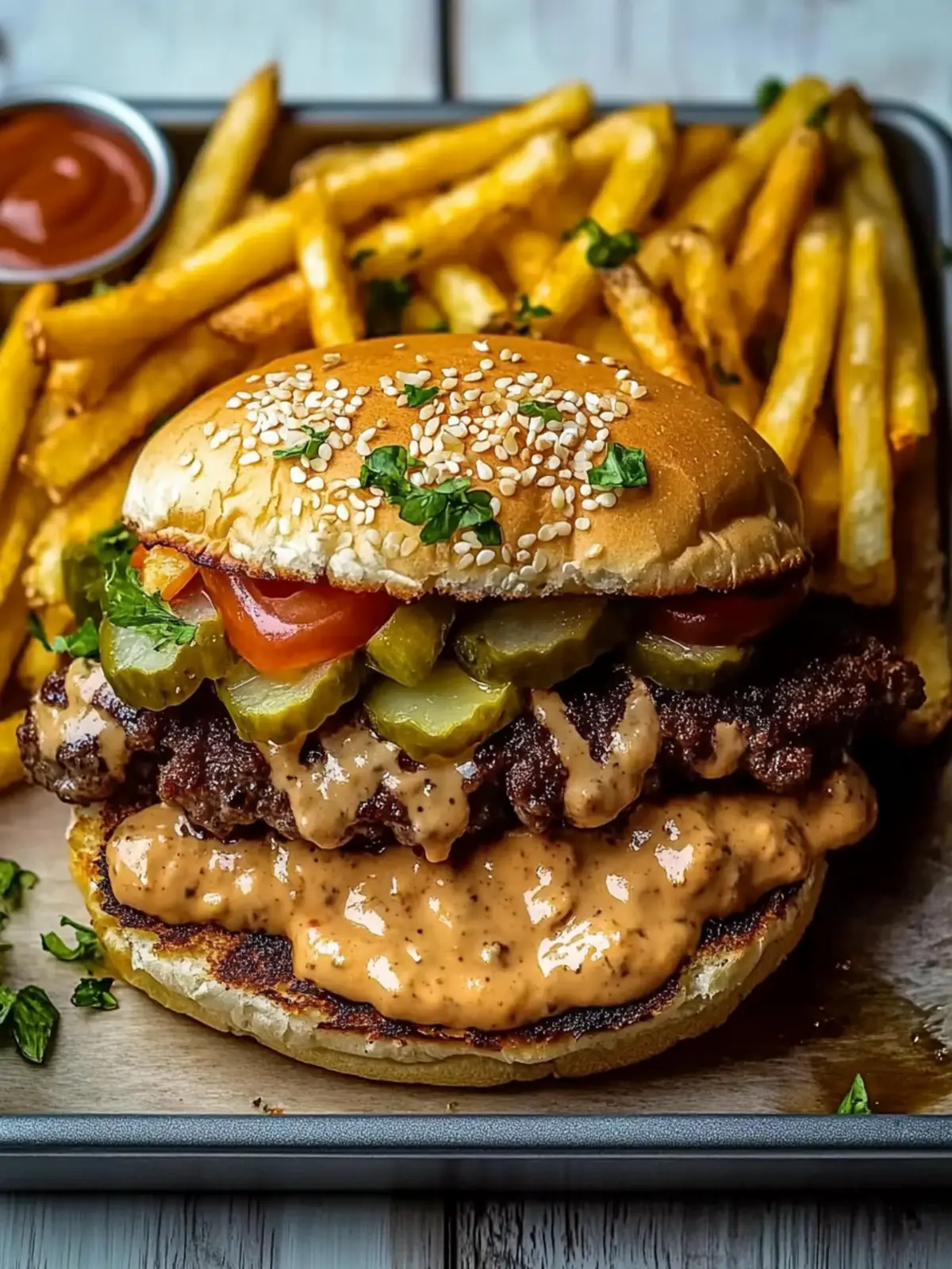 Hearty Smash Burger Fries