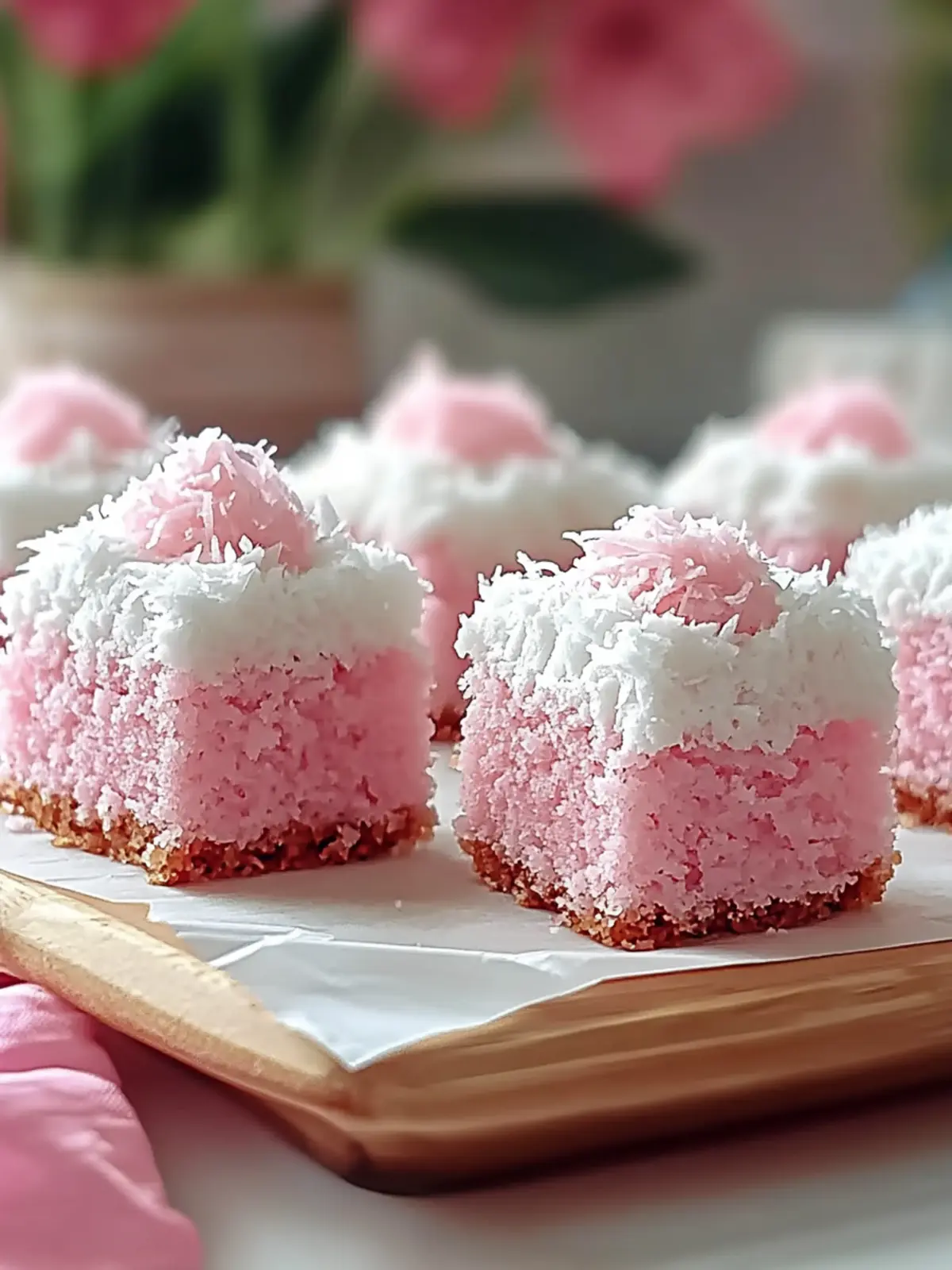 Delicious Pink Coconut Snowball Cake Bars Everyone Will Love 2 Pink Coconut Snowball Cake Bars