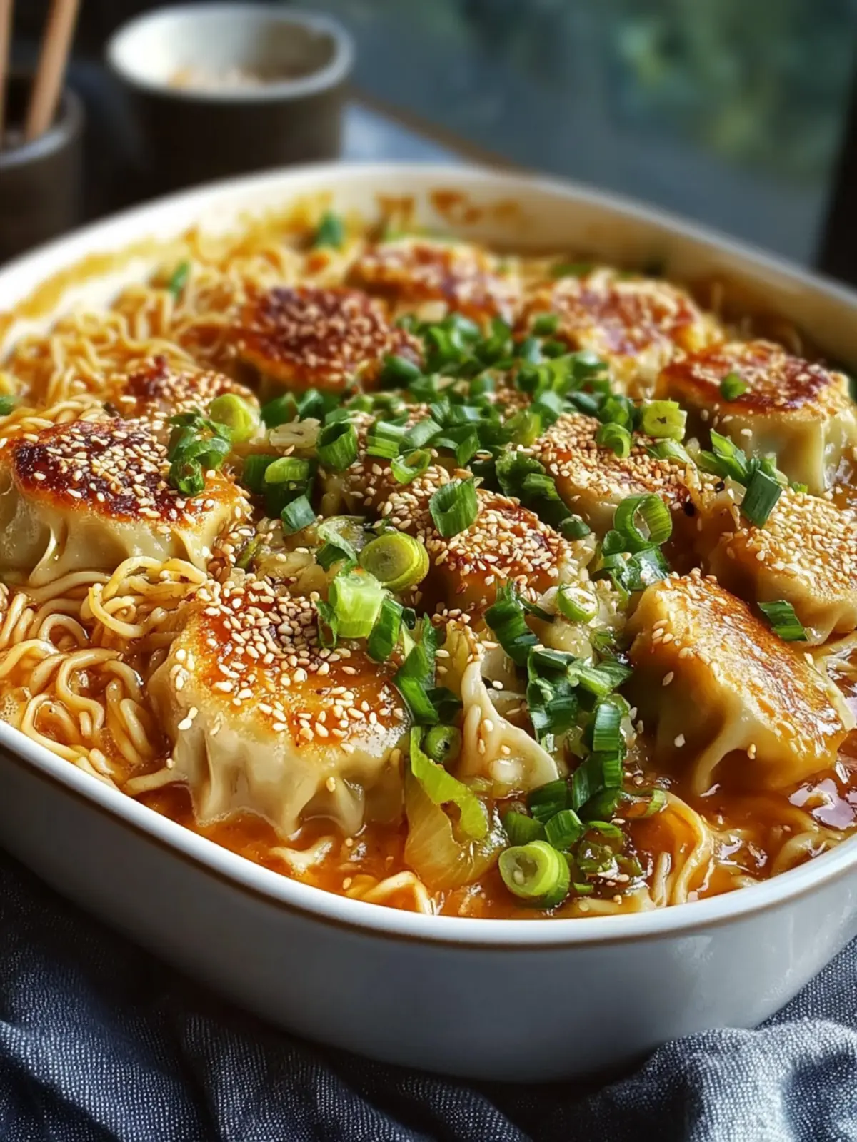 Ramen & Dumpling Bake with Sesame Sauce: Comfort in Every Bite 4 Ramen & Dumpling Bake with Sesame Sauce: A Must-Try Delight!