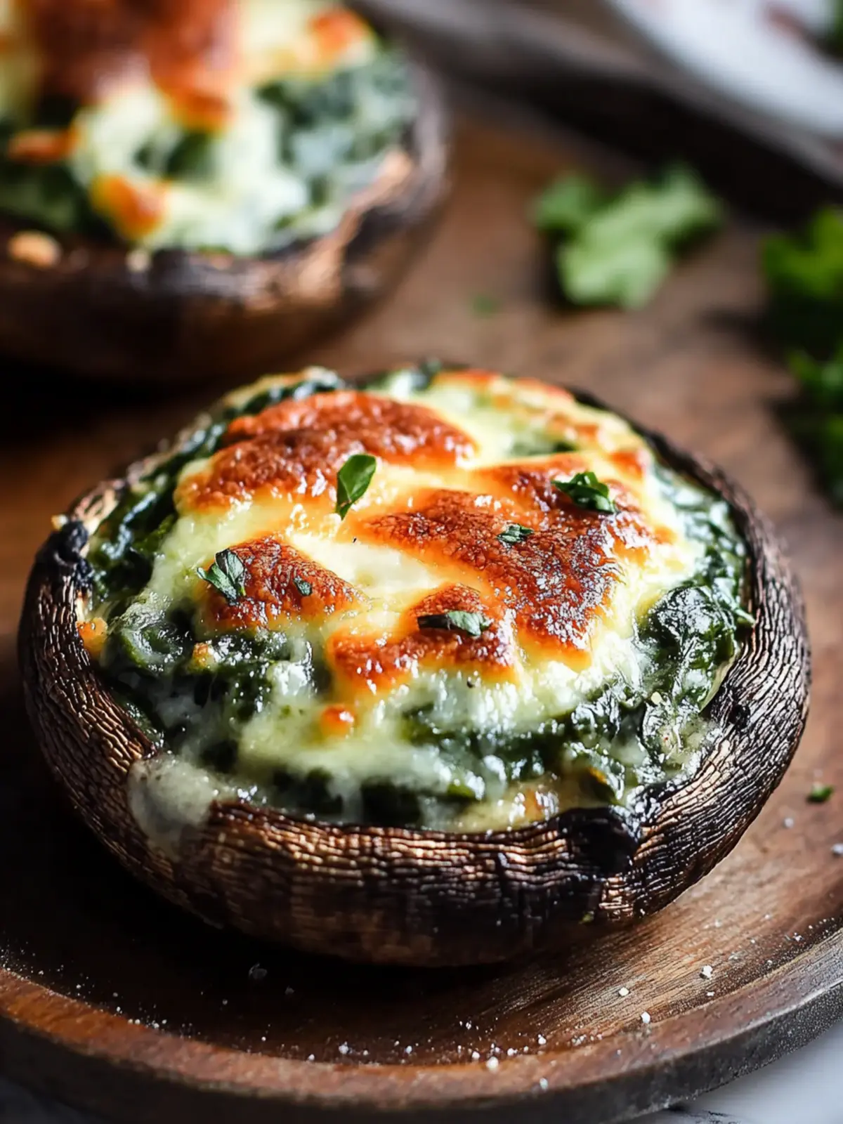 Delicious Spinach and Cheese Stuffed Portobello Mushroom Bites 4 Spinach and Cheese Stuffed Portobello Mushroom