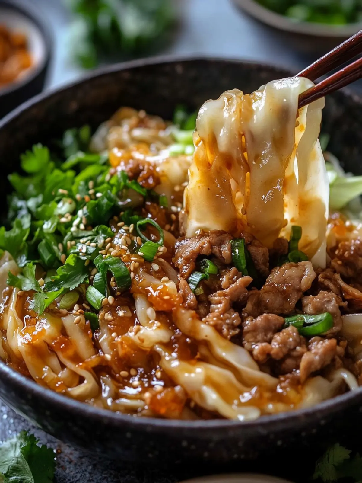 Savory Potsticker Noodle Bowl with Pork & Cabbage Slaw Delight 2 Potsticker Noodle Bowl with Pork & Cabbage Slaw