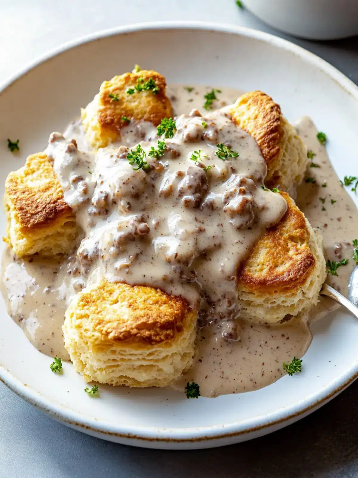 High Protein Biscuits & Gravy Breakfast Made Easy at Home 2 High Protein Biscuits & Gravy Breakfast
