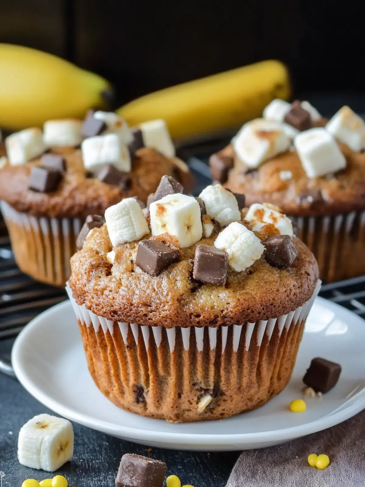 Delicious Banana S'mores Muffins for Sweet Tooth Lovers 4 Banana S'mores Muffins