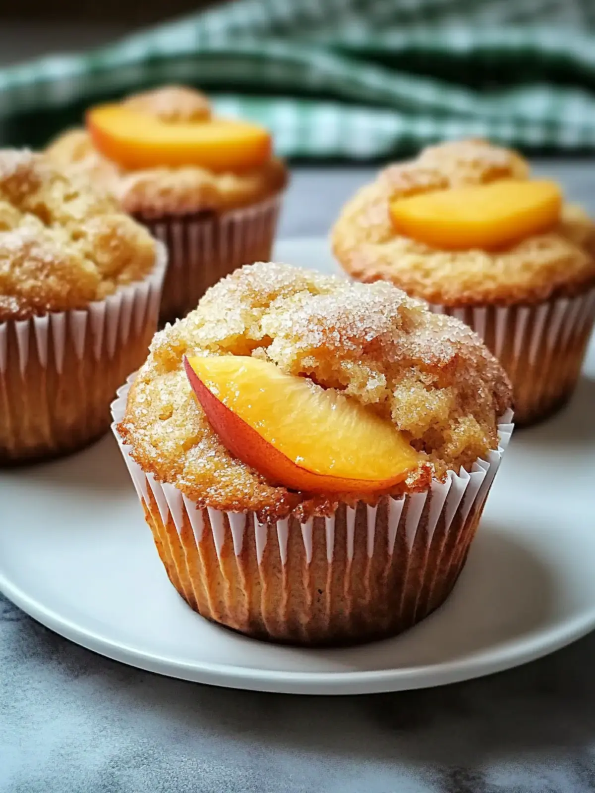 Irresistible Peach Muffins with Crunchy Streusel Delight 4 Peach Muffins