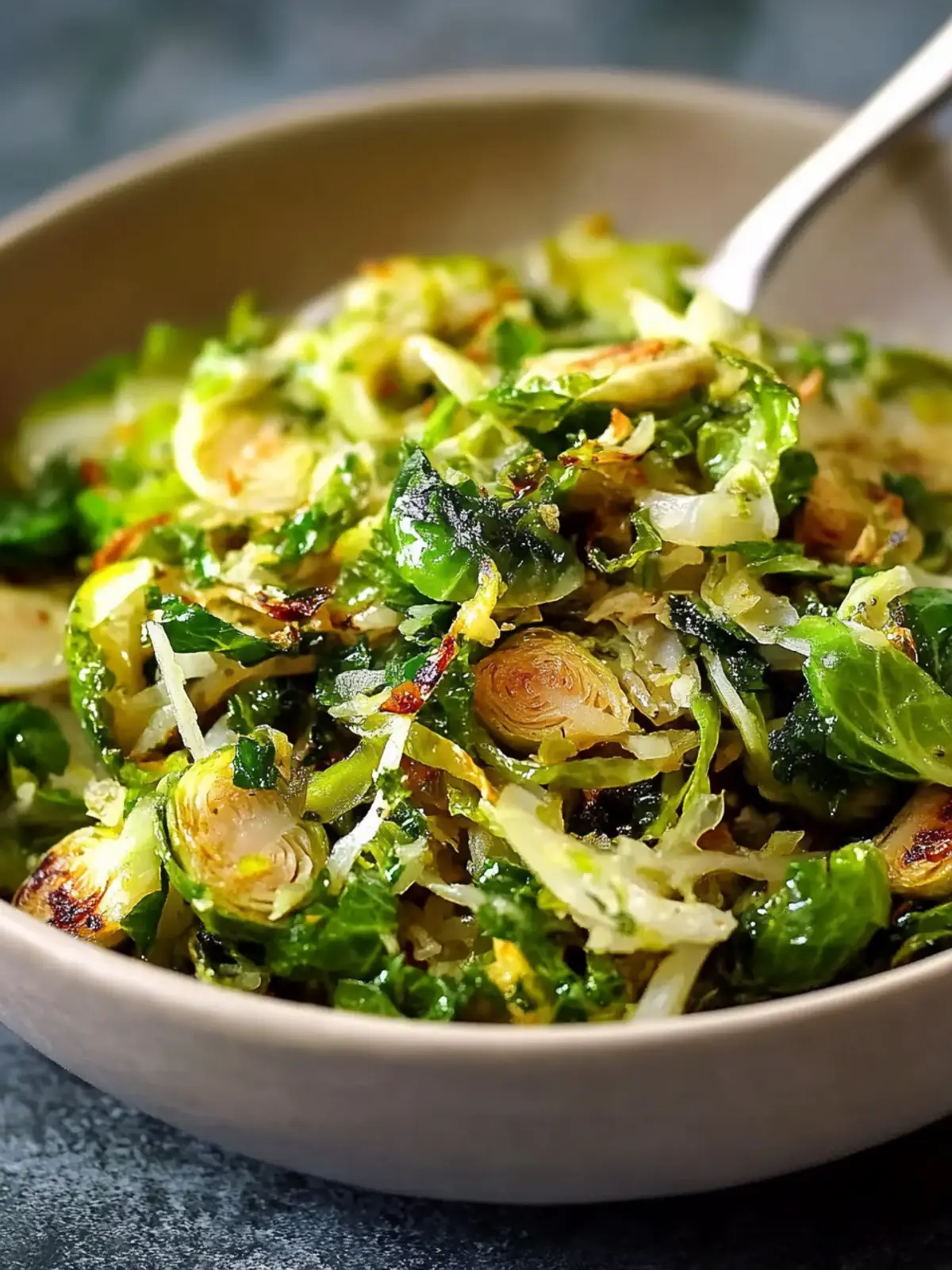 Delicious Sautéed Shredded Brussels Sprouts with Cheesy Bliss 5 Sautéed Shredded Brussels Sprouts