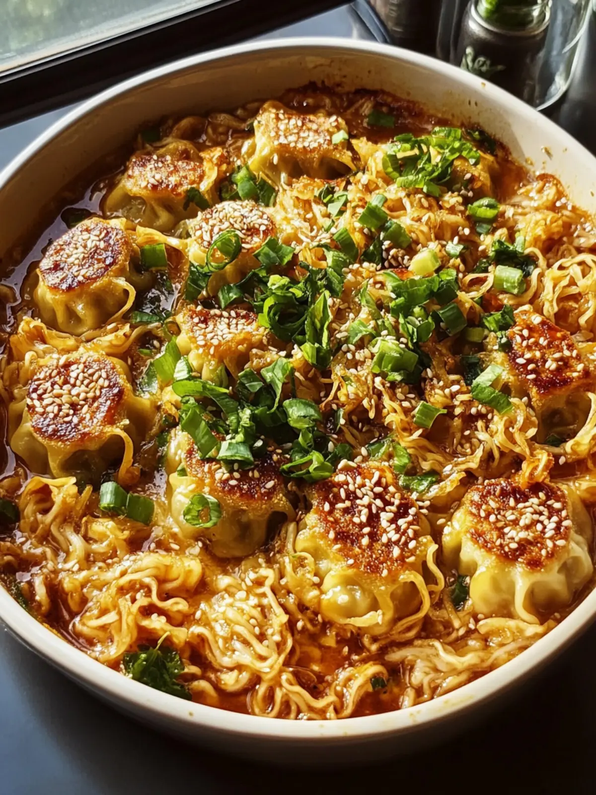 Ramen & Dumpling Bake with Sesame Sauce: Comfort in Every Bite 3 Ramen & Dumpling Bake with Sesame Sauce: A Must-Try Delight!