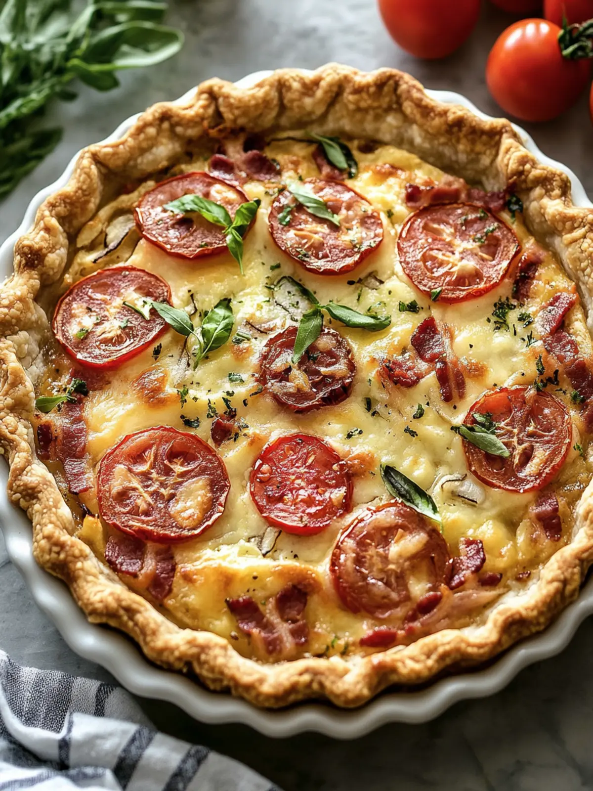 Bacon Onion Tomato Pie: A Must-Try Southern Comfort Dish 2 Bacon Onion Tomato Pie