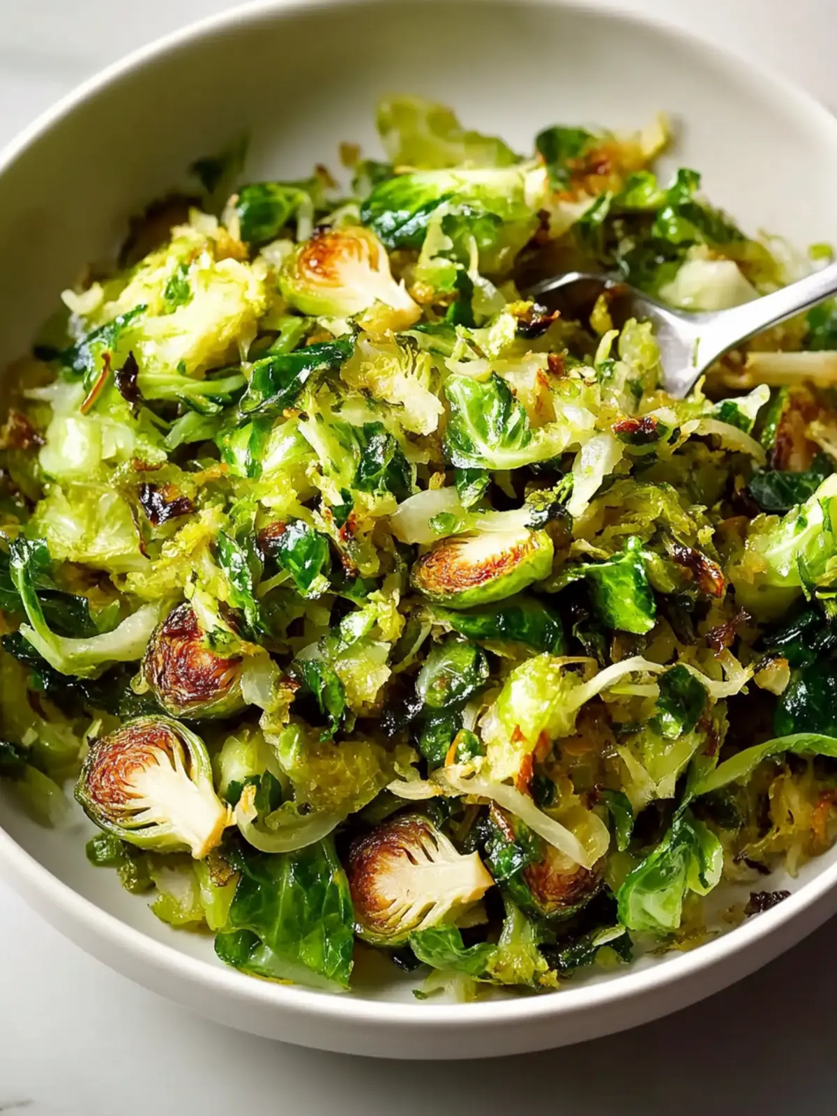 Delicious Sautéed Shredded Brussels Sprouts with Cheesy Bliss 2 Sautéed Shredded Brussels Sprouts