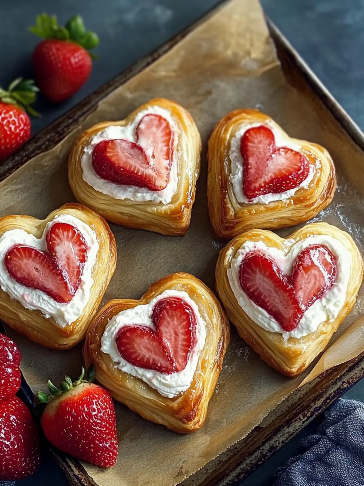Strawberry Cream Cheese Heart Danishes: A Sweet Surprise! 5 Strawberry Cream Cheese Heart Danishes