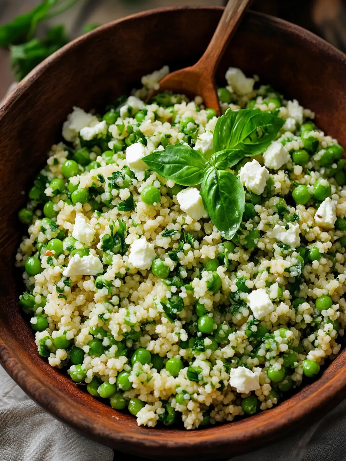 Spring Pea Feta Couscous Salad with Basil Vinaigrette Bliss 5 Spring Pea Feta Couscous Salad with Basil Vinaigrette