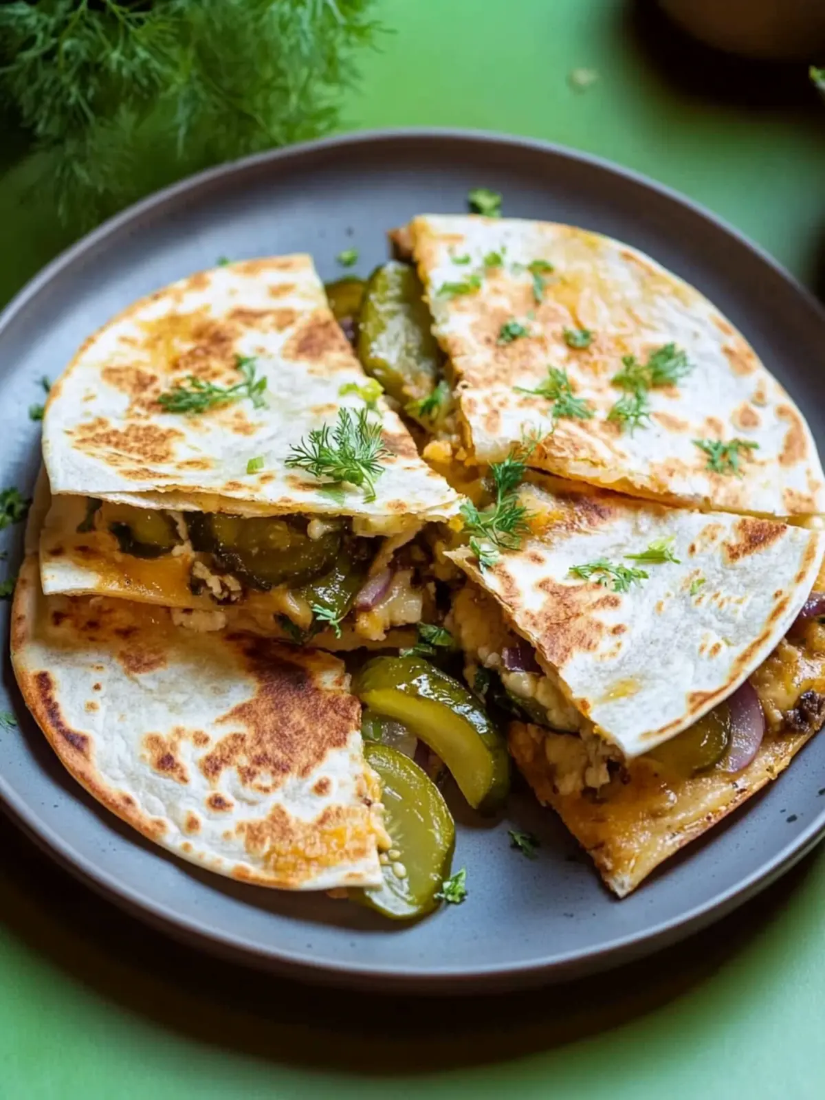 Crispy Dill Pickle Quesadilla: A Tangy Twist to Snack Time 2 Crispy Dill Pickle Quesadilla