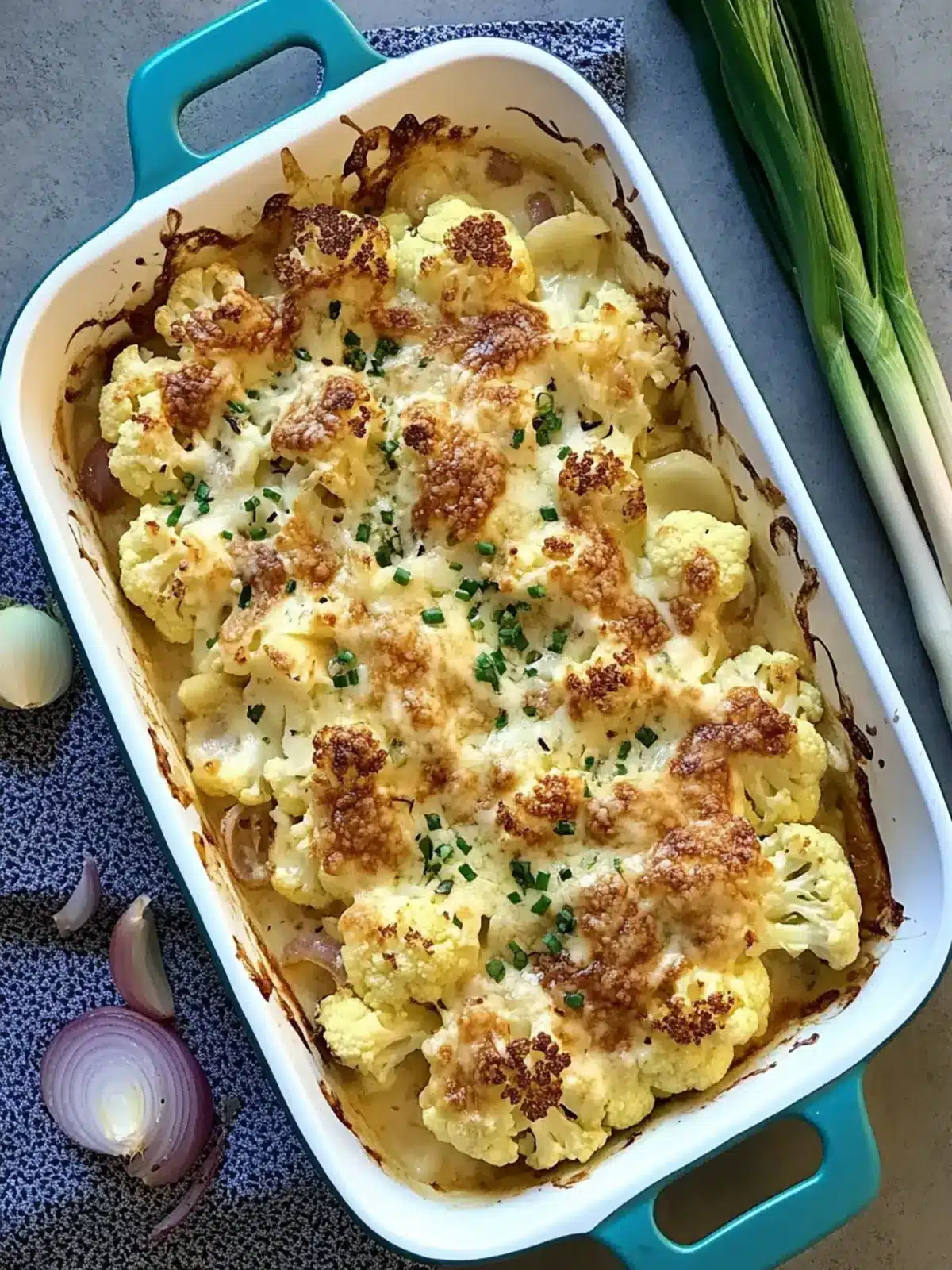 Baked Cauliflower with Gruyère Cheese and Sweet Onions Delight 2 Baked Cauliflower with Gruyère Cheese and Caramelized Onions