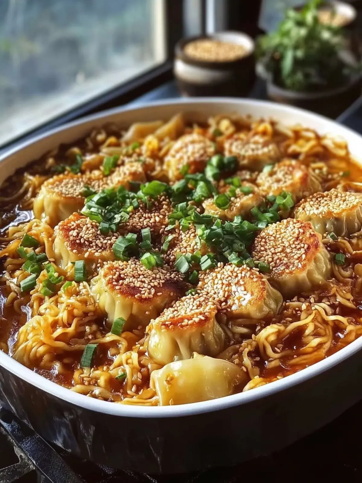 Ramen & Dumpling Bake with Sesame Sauce: Comfort in Every Bite 5 Ramen & Dumpling Bake with Sesame Sauce: A Must-Try Delight!