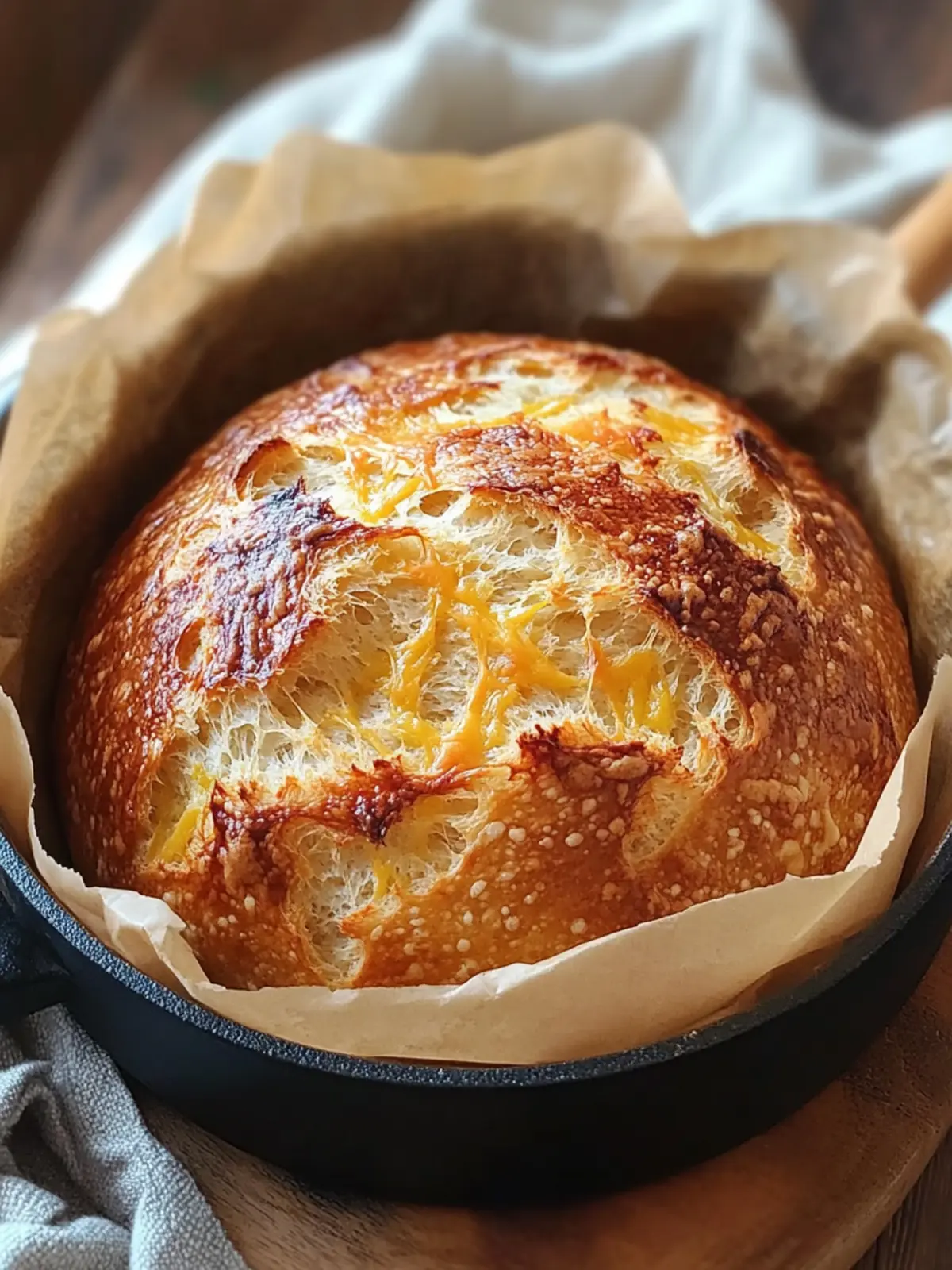 No Knead Cheddar Bread in the Dutch Oven: Effortless and Delicious 3 No Knead Cheddar Bread in the Dutch Oven: Easy Dutch Oven Pot Bread Recipe