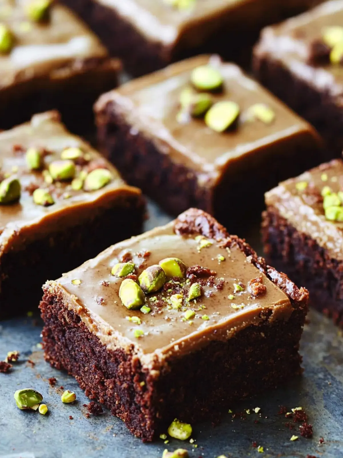Decadent Pistachio Brownies with Irresistible Ganache Delight 4 Pistachio Brownies with Pistachio Ganache