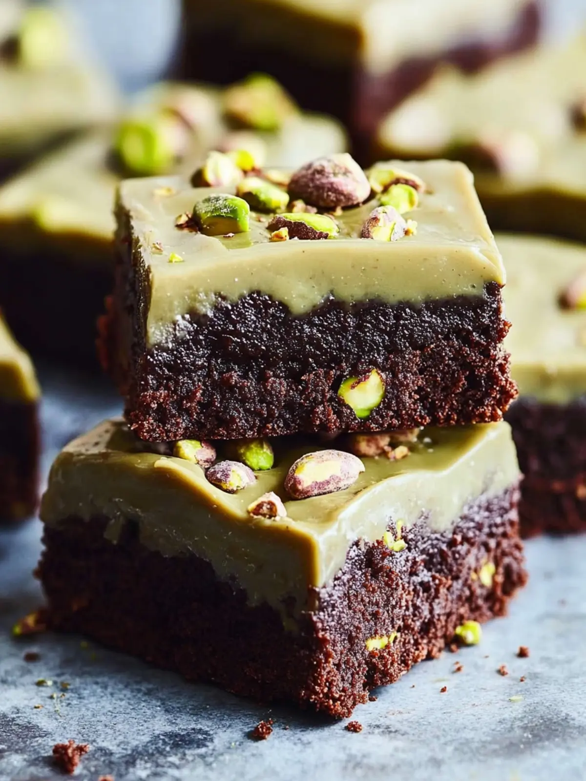 Decadent Pistachio Brownies with Irresistible Ganache Delight 2 Pistachio Brownies with Pistachio Ganache