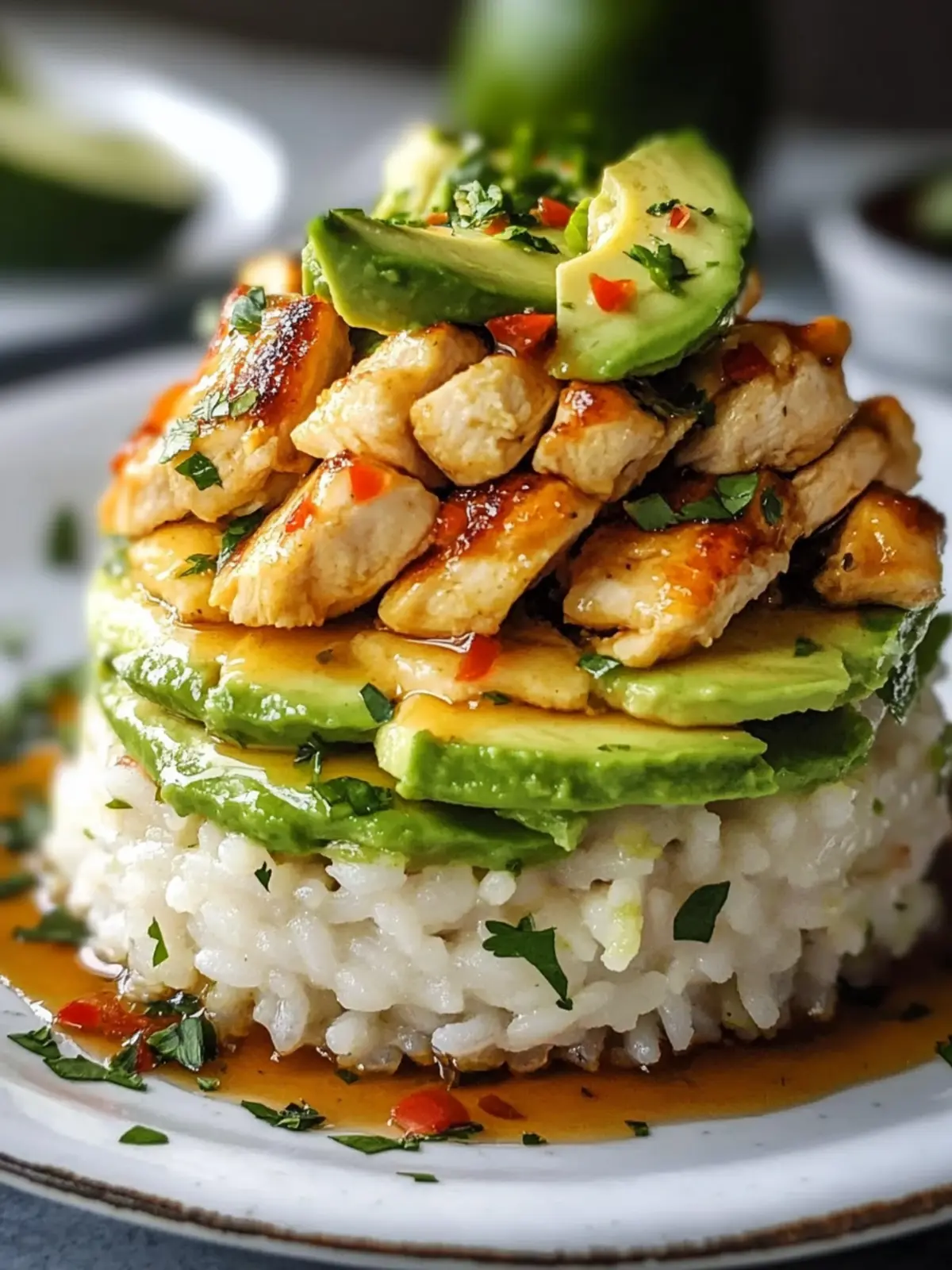 Honey Lime Chicken & Avocado Rice Stack: 30-Minute Delight 4 Honey Lime Chicken & Avocado Rice Stack (The Ultimate Fresh & Zesty Layered Feast)