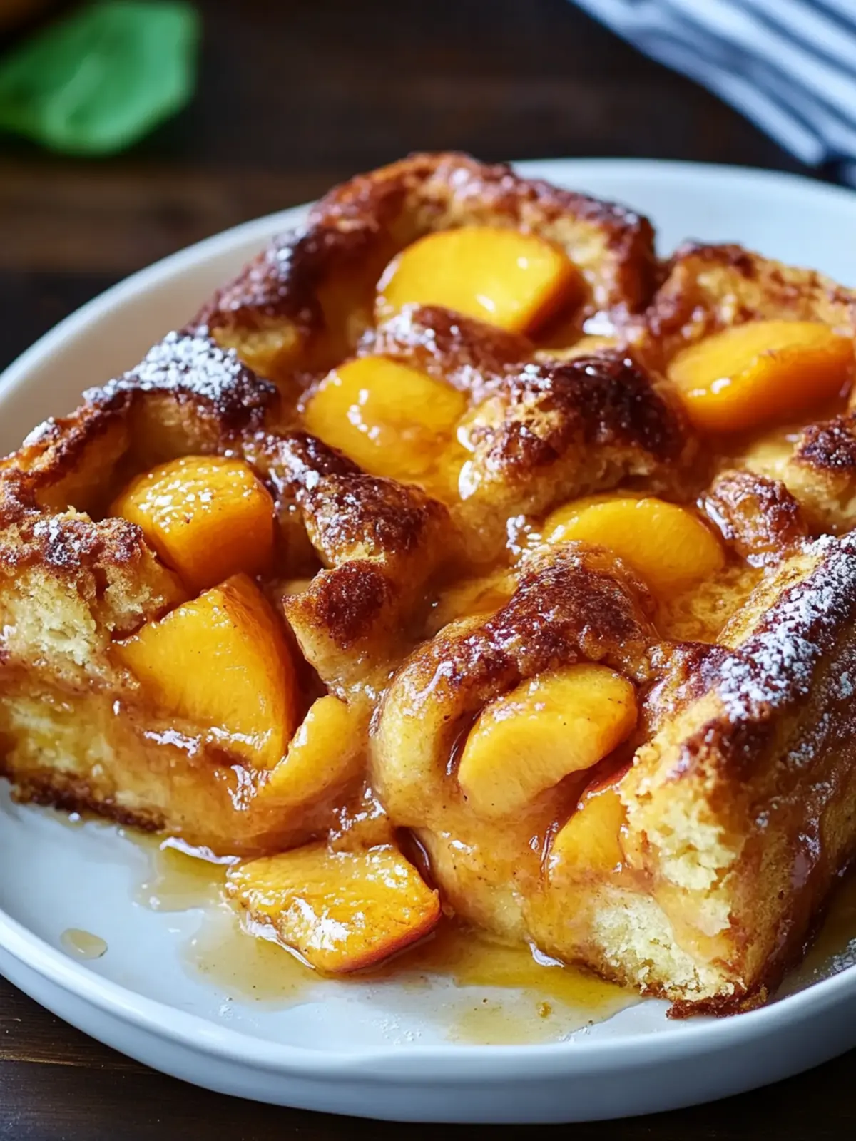 Peach Cobbler French Toast Bake: A Sweet Morning Delight 2 Peach Cobbler French Toast Bake
