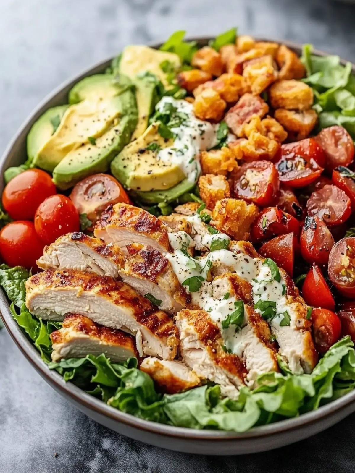 Viral High-Protein BLT Chicken Salad – Your Easy Healthy Fix 3 Viral High-Protein BLT Chicken Salad – Easy Healthy Salad Bowl Recipe