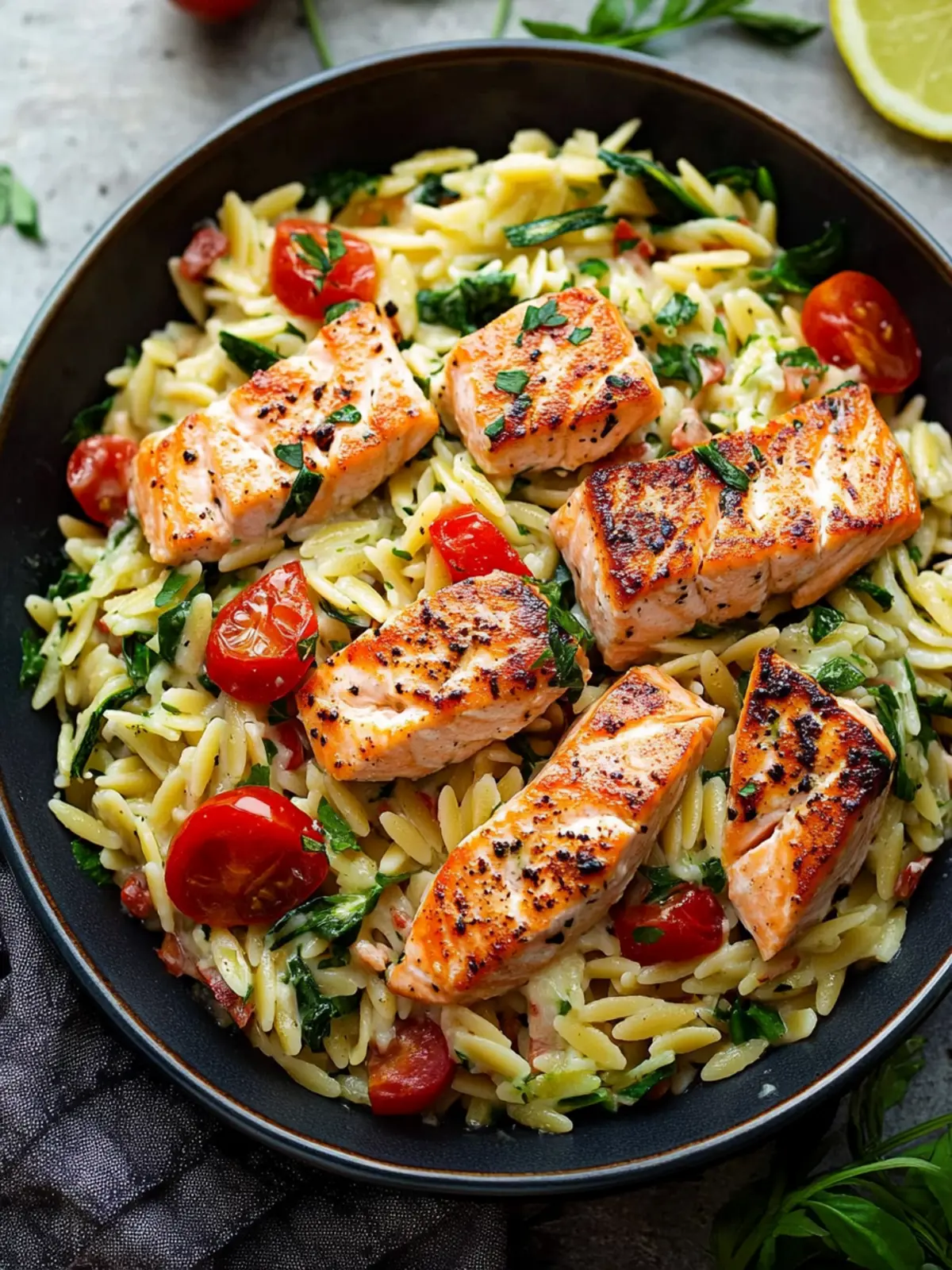 Creamy Salmon Orzo in 30 Minutes: A One-Pan Delight 2 Salmon Orzo