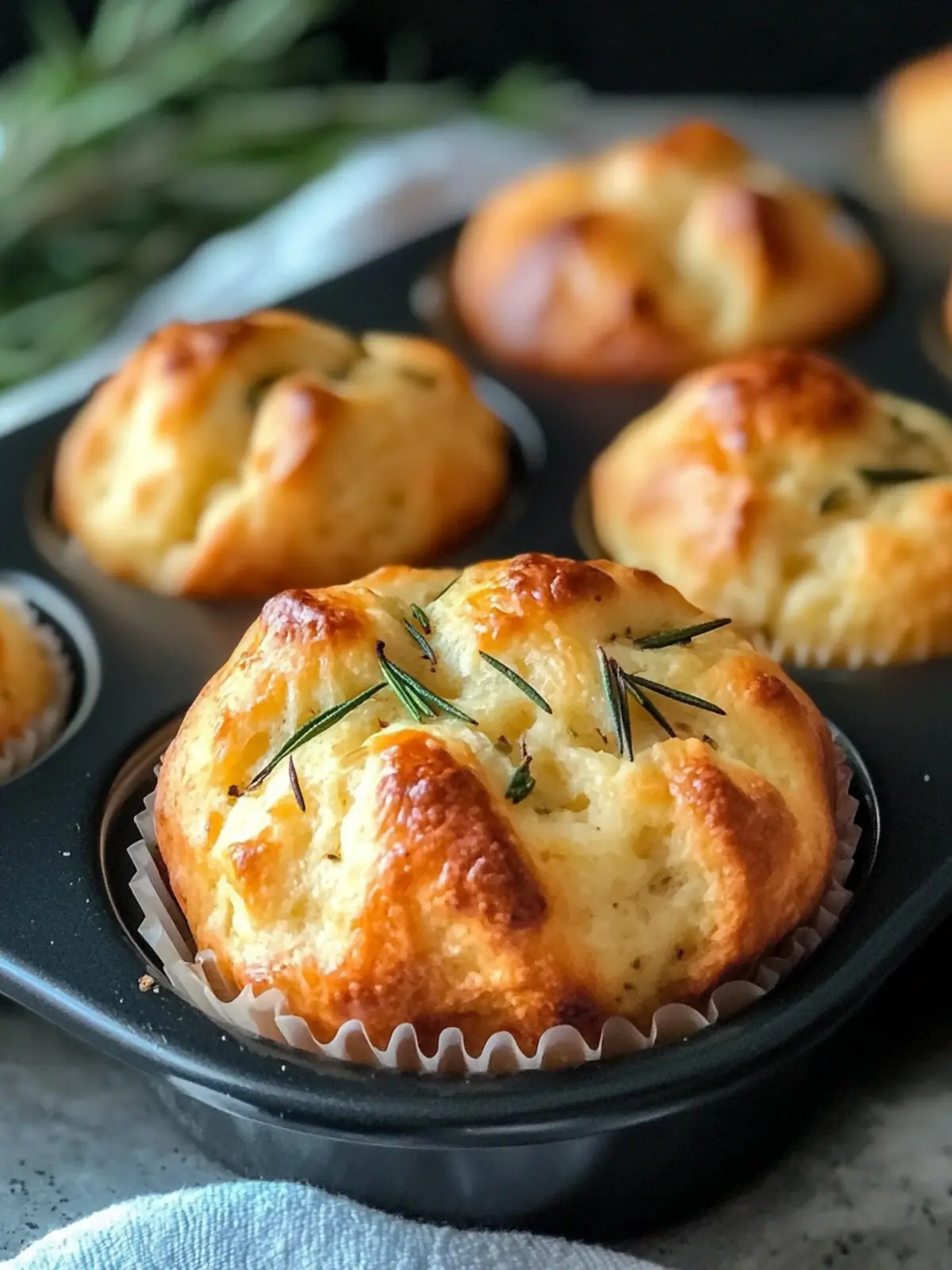 Savory Rosemary Garlic Focaccia Muffins for Easy Snacking 4 Rosemary Garlic Focaccia Muffins