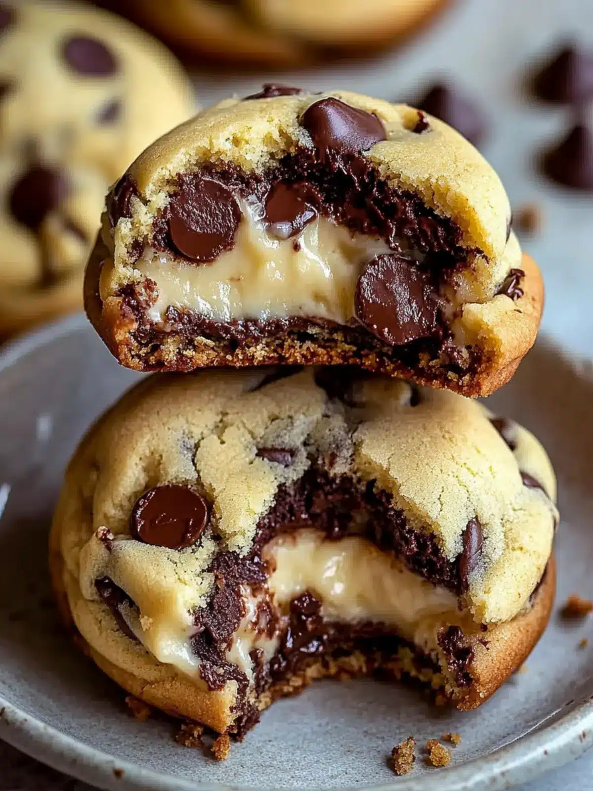 Cheesecake Stuffed Chocolate Chip Cookies – Irresistibly Decadent 4 Cheesecake Stuffed Chocolate Chip Cookies – The Ultimate Dessert!