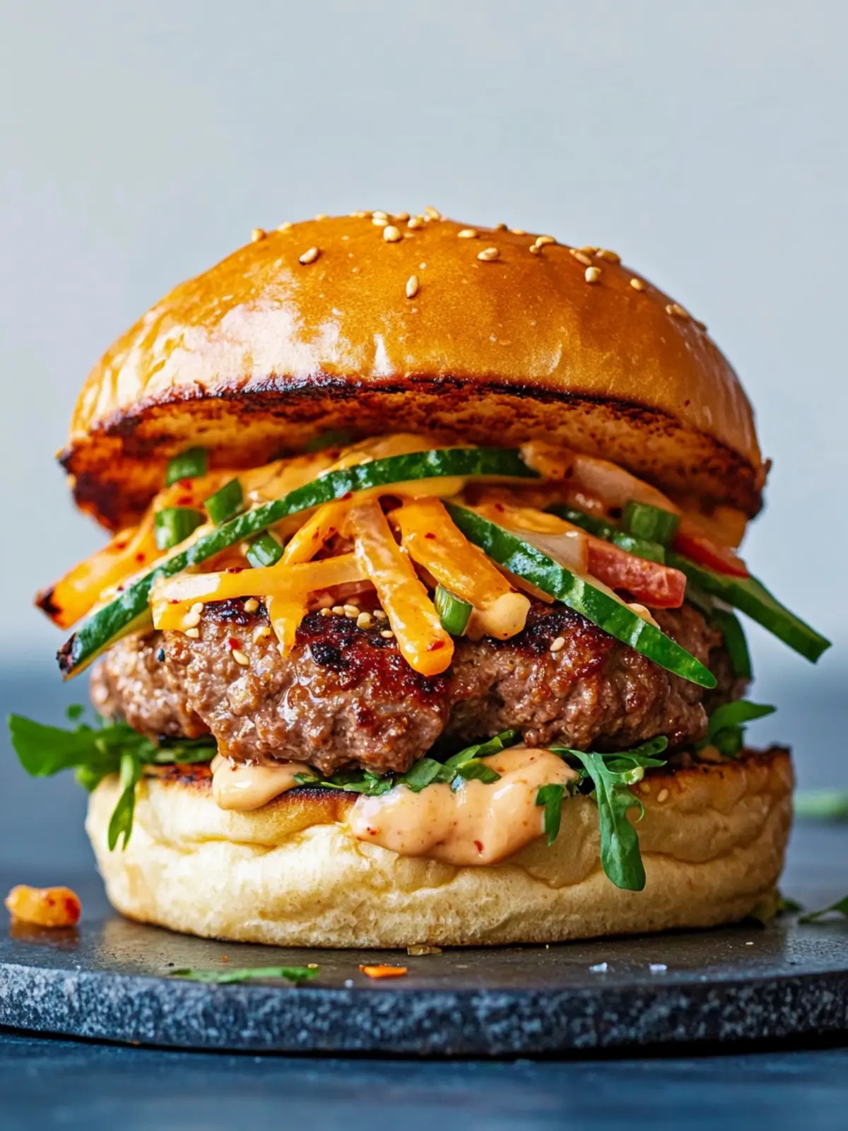 Ultimate Korean BBQ Bulgogi Beef Burgers with Gochujang Mayo 5 Korean BBQ Bulgogi Beef Burgers Recipe with Easy Gochujang Mayo