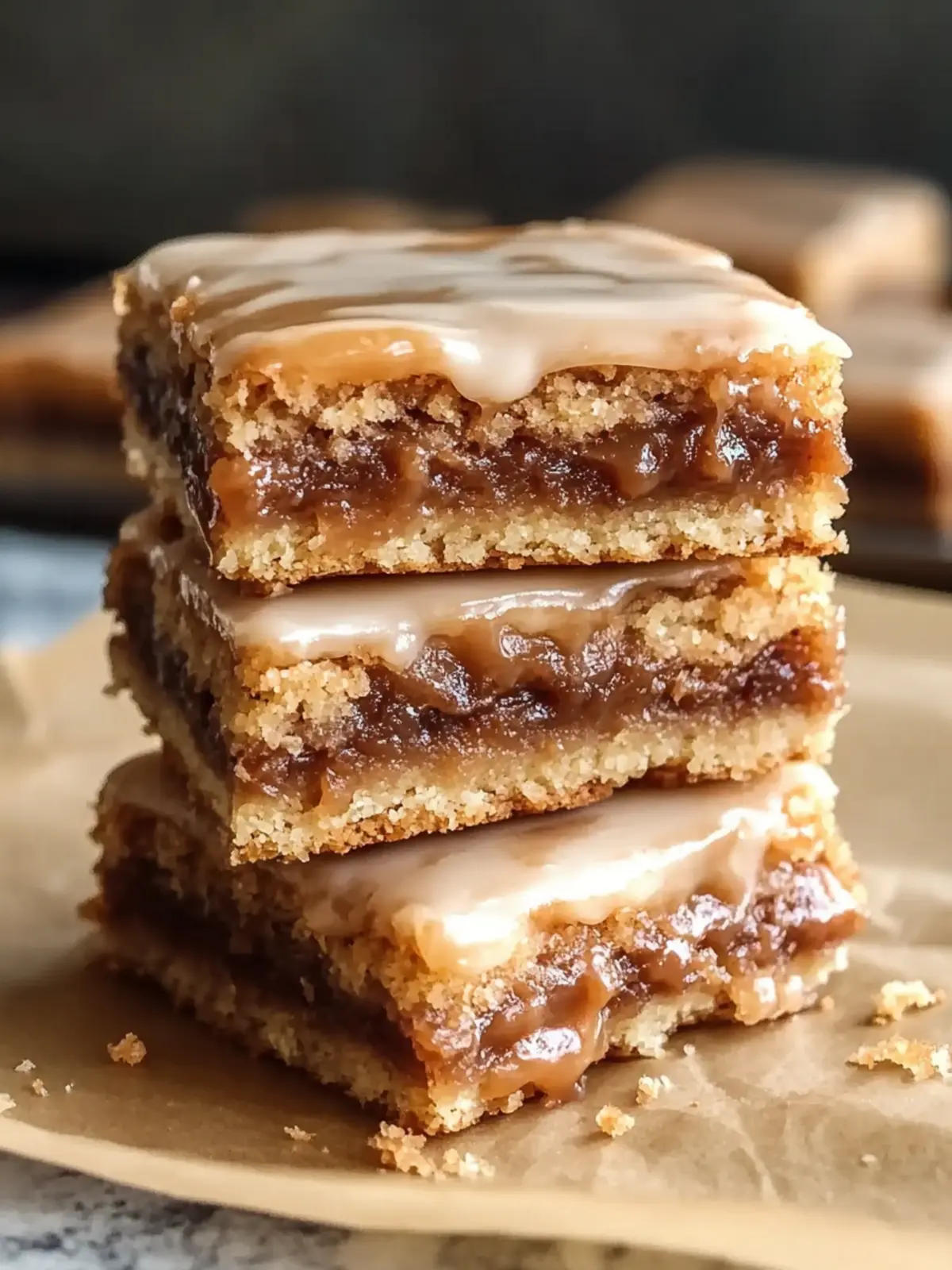 Salted Caramel Brown Sugar Pop Tart Cookie Bars with Easy Cinnamon Glaze