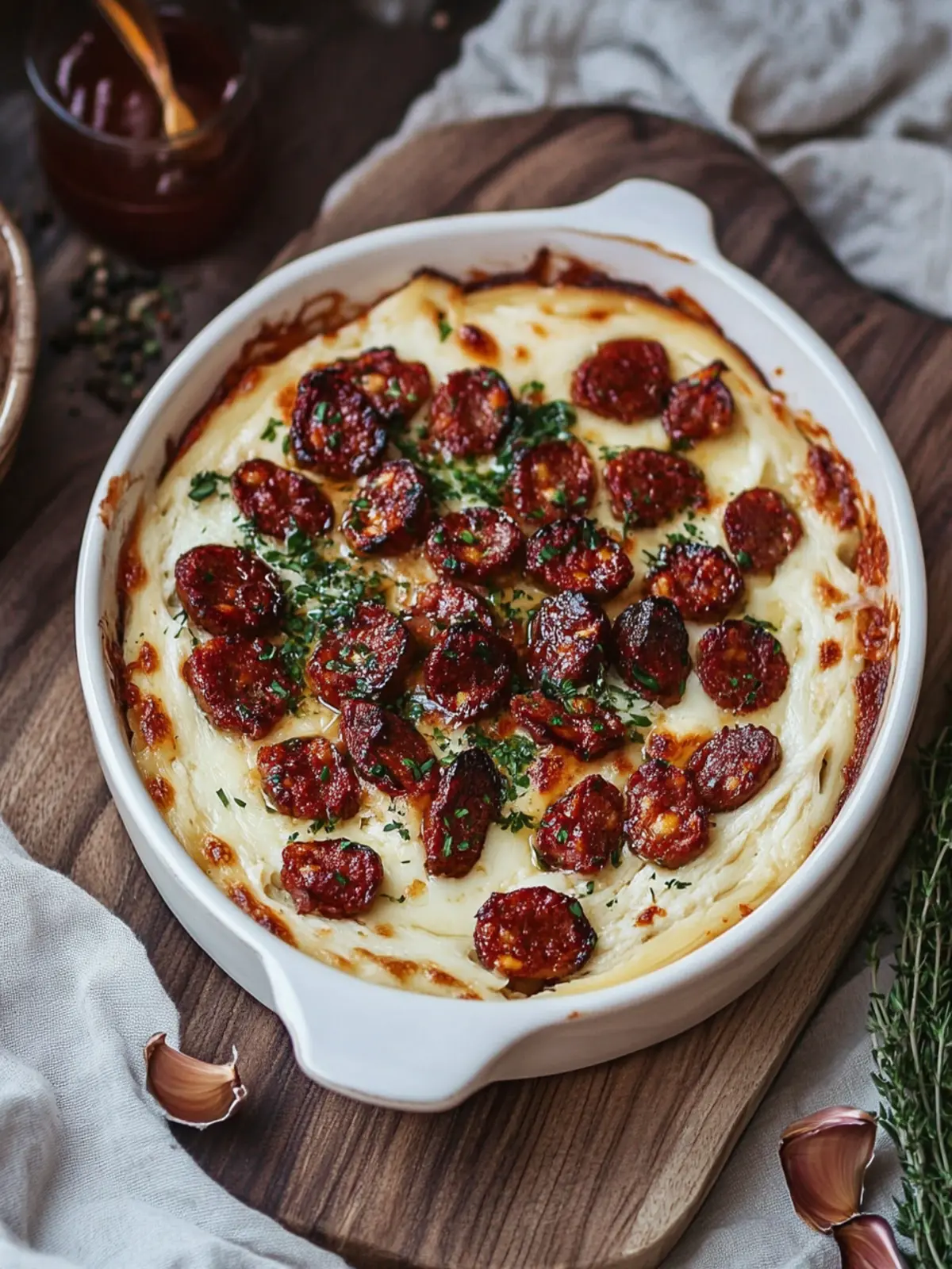 Honey Chorizo Baked Manchego Cheese