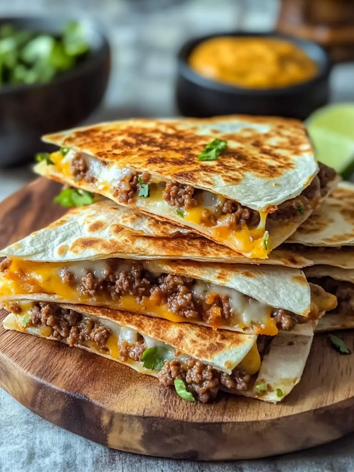 Savory Cheesy Ground Beef Quesadillas Recipe for Quick Dinner 5 Cheesy Ground Beef Quesadillas Recipe Quick 10-Minute Dinner Idea