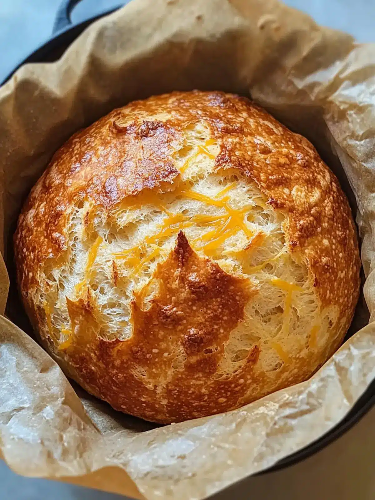 No Knead Cheddar Bread in the Dutch Oven: Effortless and Delicious 2 No Knead Cheddar Bread in the Dutch Oven: Easy Dutch Oven Pot Bread Recipe